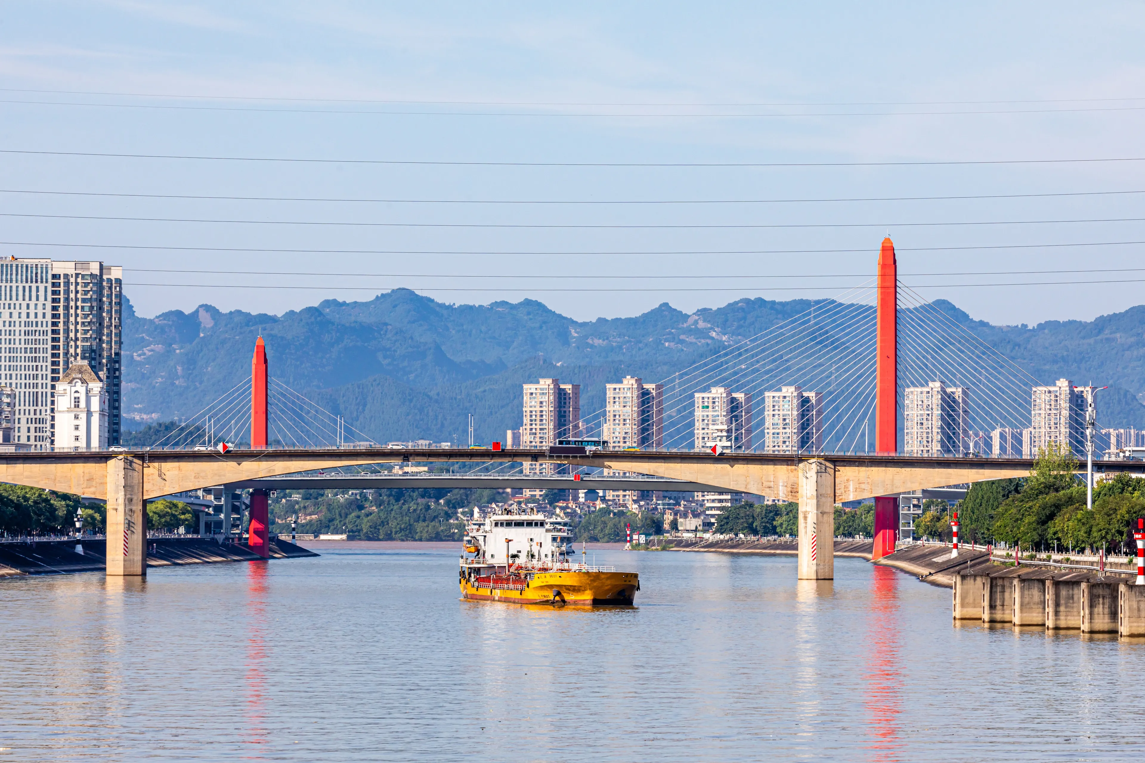 Scenery along the Yangtze River in Yichang Hubei China