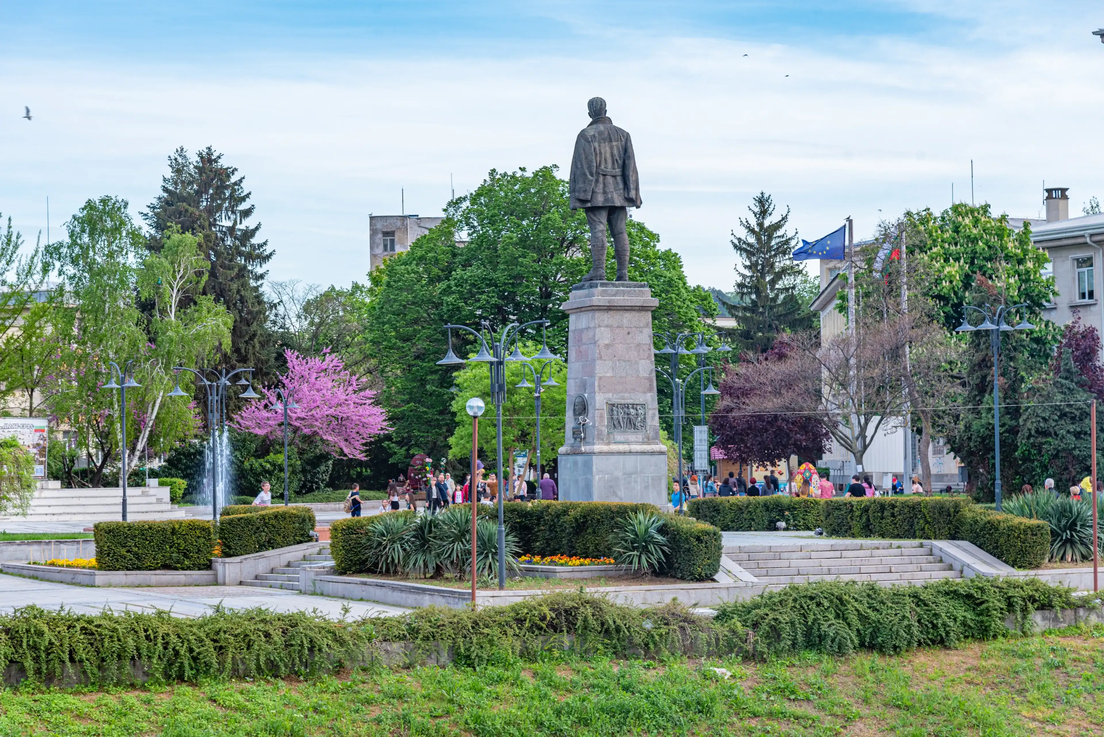 Silistra, Bulgaria, May 3, 2021: Statue of doctor Petar Vichev in Bulgarian town Silistra Silistra, Bulgaria, May 3, 2021: Statue of doctor Petar Vichev in Bulgarian town Silistra