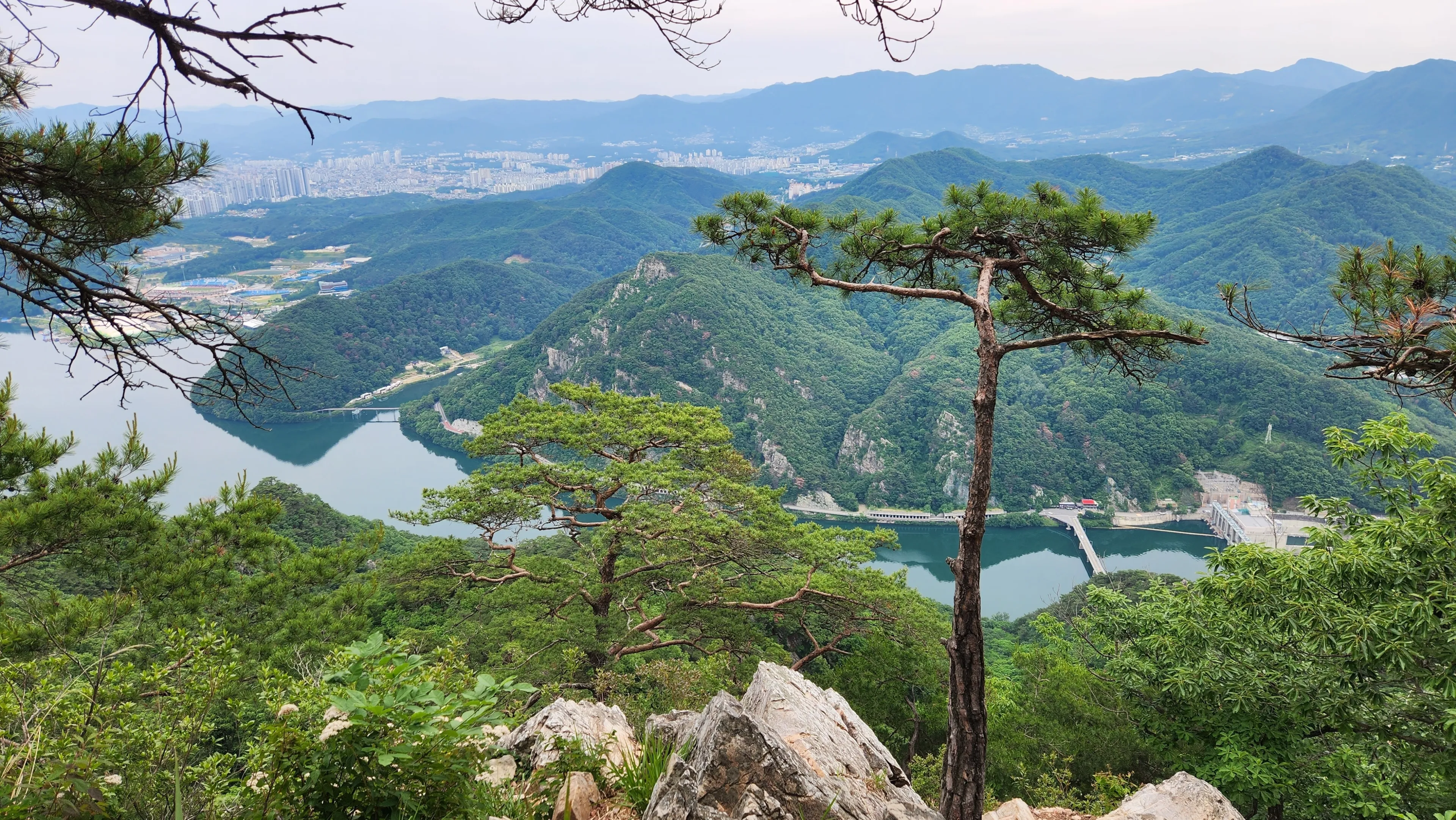Summer Landscape of Samaksan Mountain with Pine Trees, Chuncheon, South Korea. Korean mountains. Korean mountain landscapes.