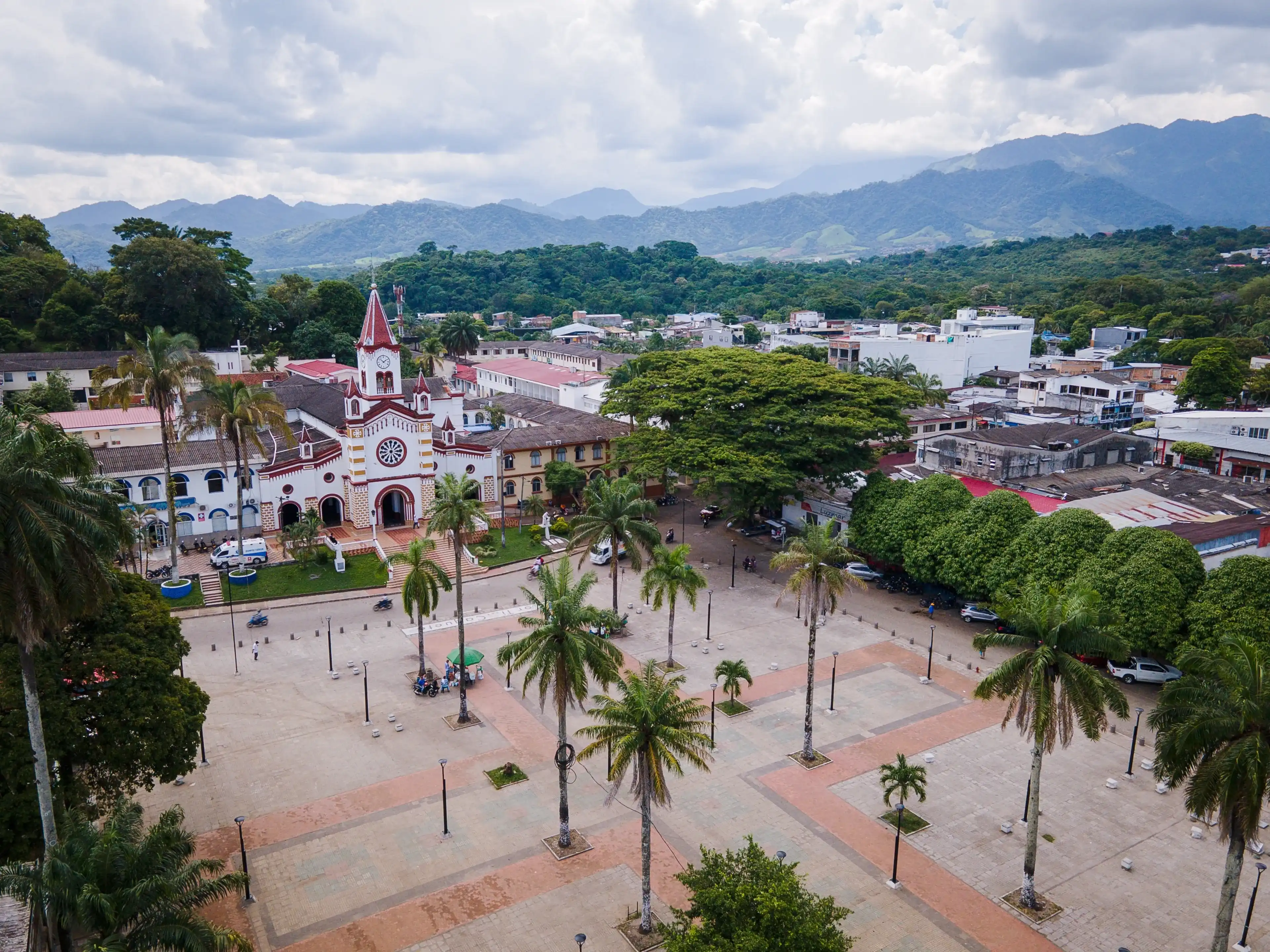 aerial view of the center of Florence - Caquetá in Colombia aerial view of the center of Florence - Caquetá in Colombia