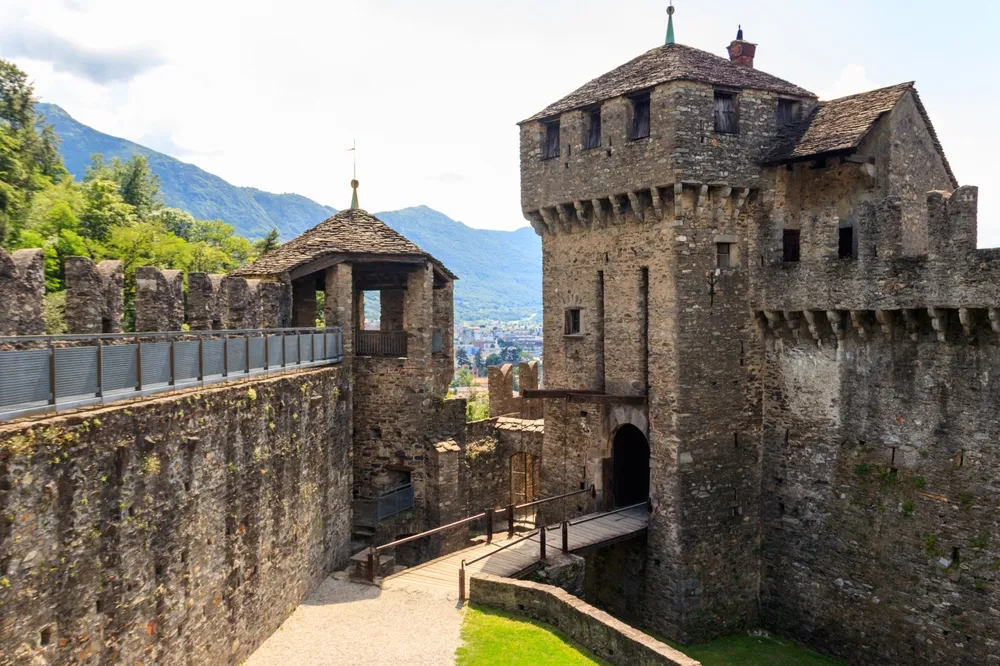 Montebello Castle in Bellinzona, Switzerland. UNESCO World Heritage Site