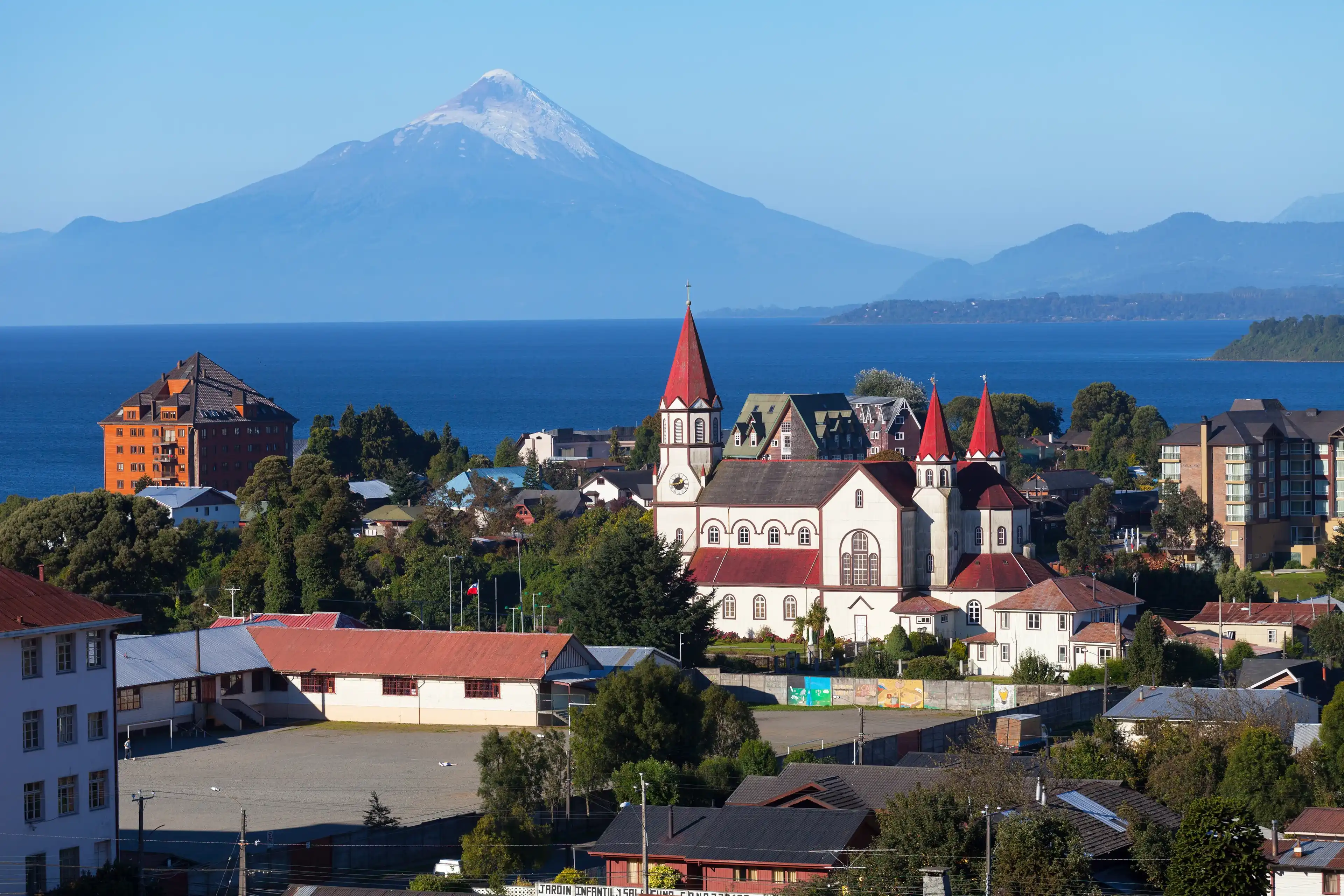 View of the city of Puerto Varas and llanyauihue Lake, Patagonia, Chile View of the city of Puerto Varas and llanyauihue Lake, Patagonia, Chile