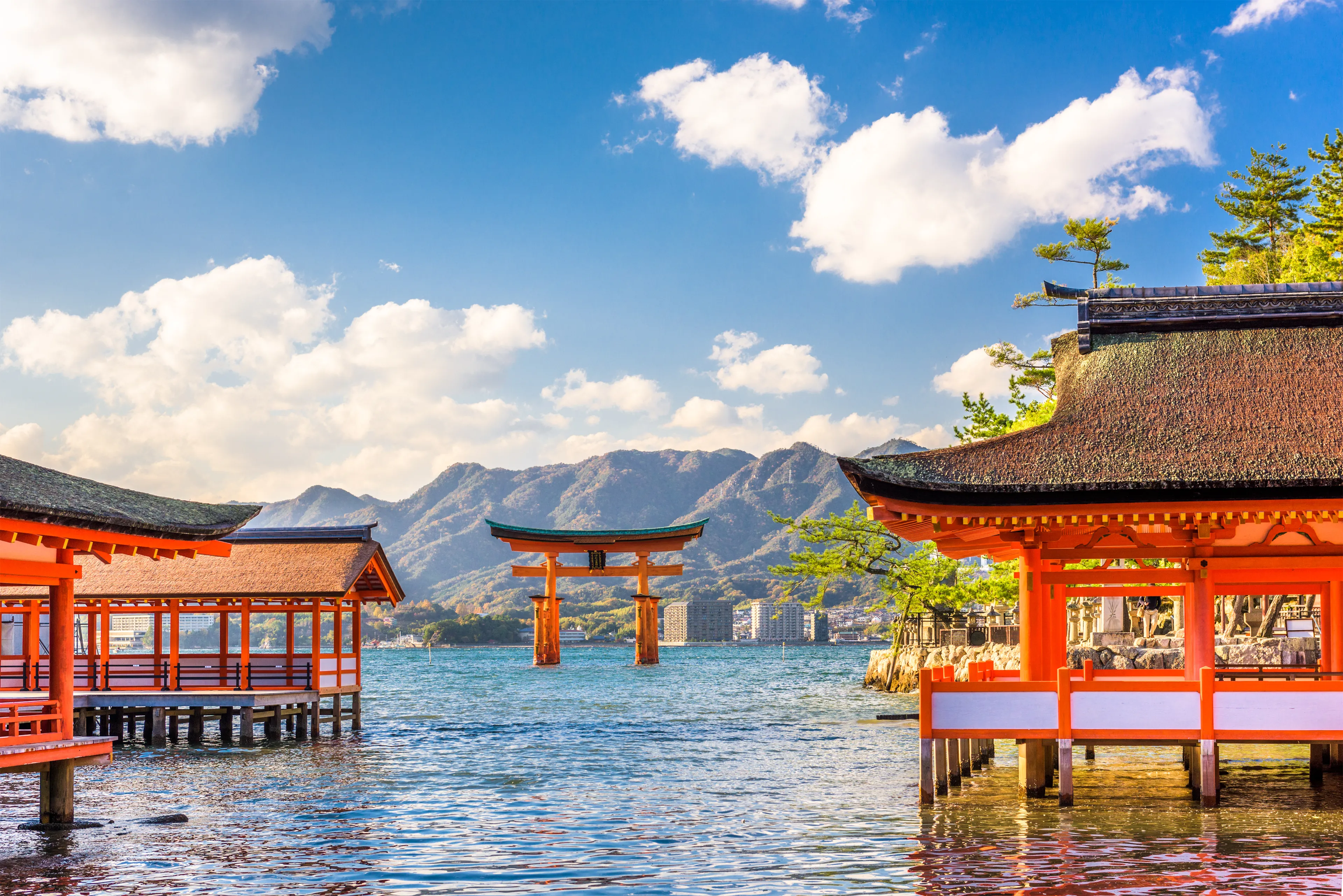 Miyajima, Hiroshima, Japan floating shrine.