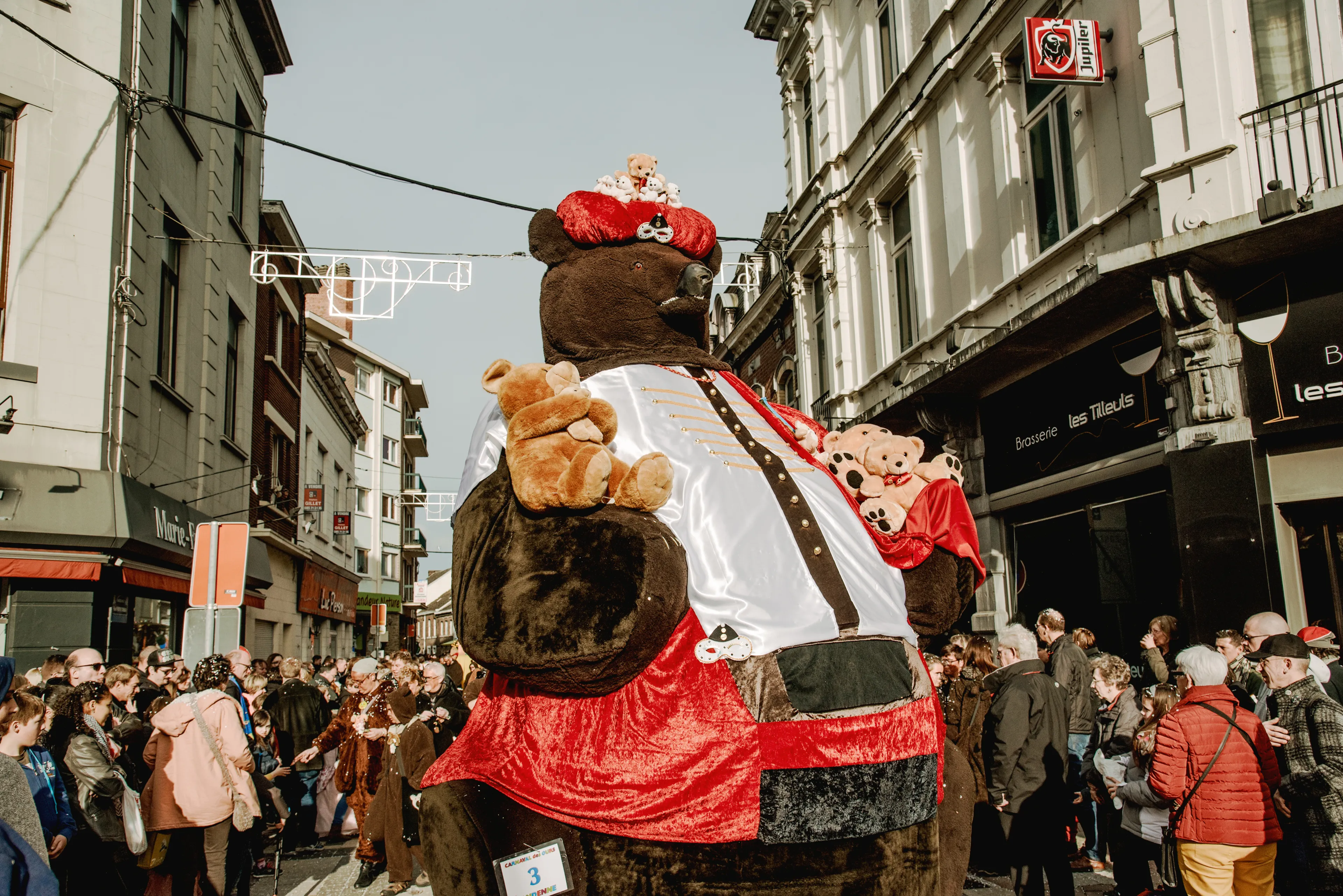 Andenne BELGIUM - 11 MAR. 2018: Bear carnival in Andenne. Traditional carnival of Bears in belgian city Andenne 