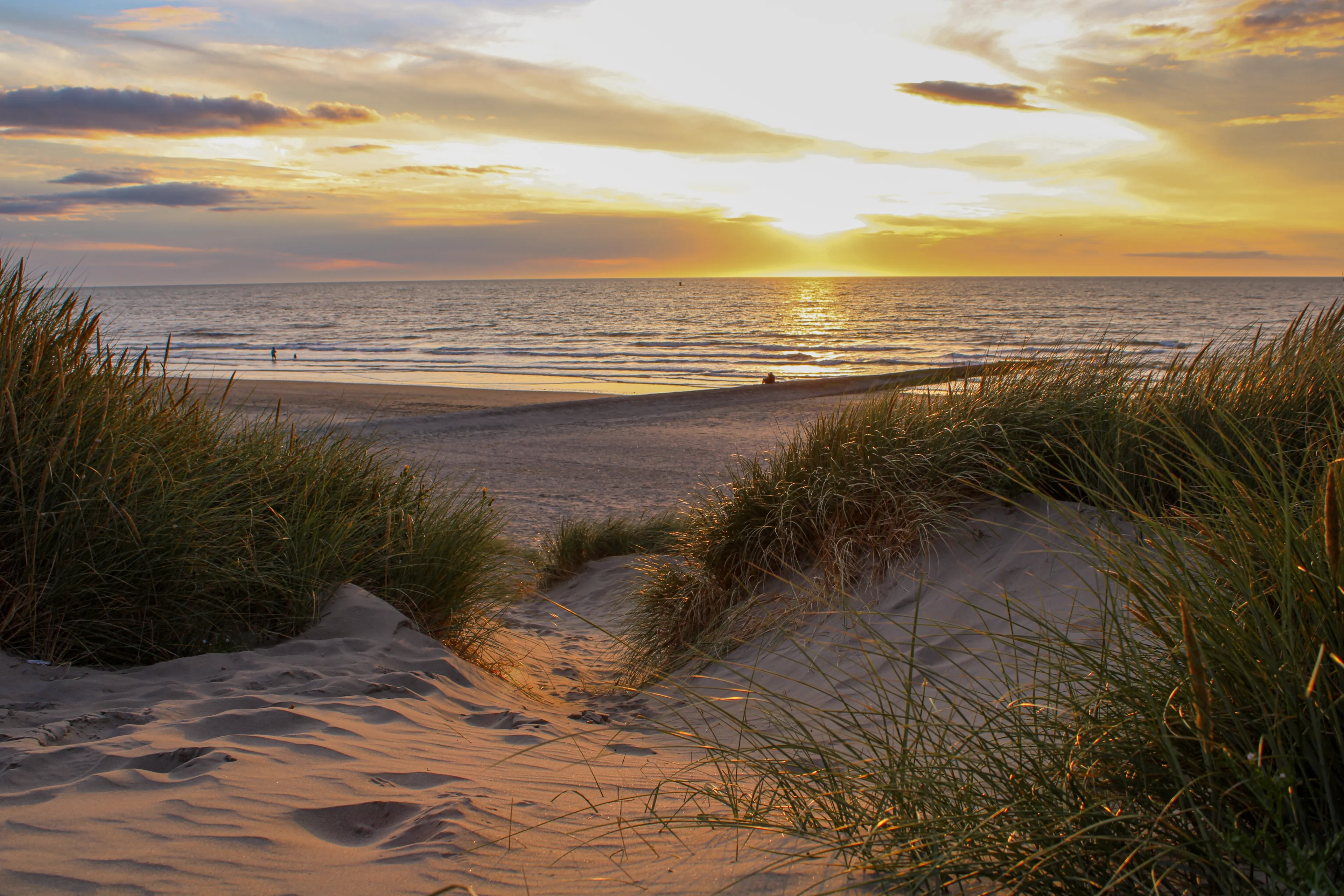 North Sea atmosphere on the beach of Westende