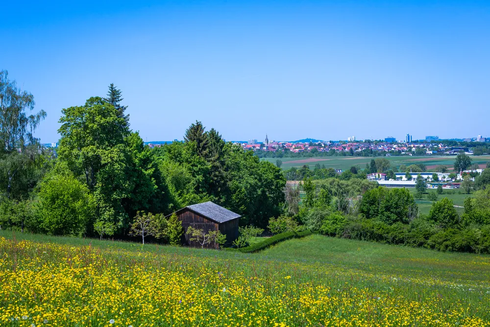 scenic view to the village Leinfelden-Echterdingen in Germany
