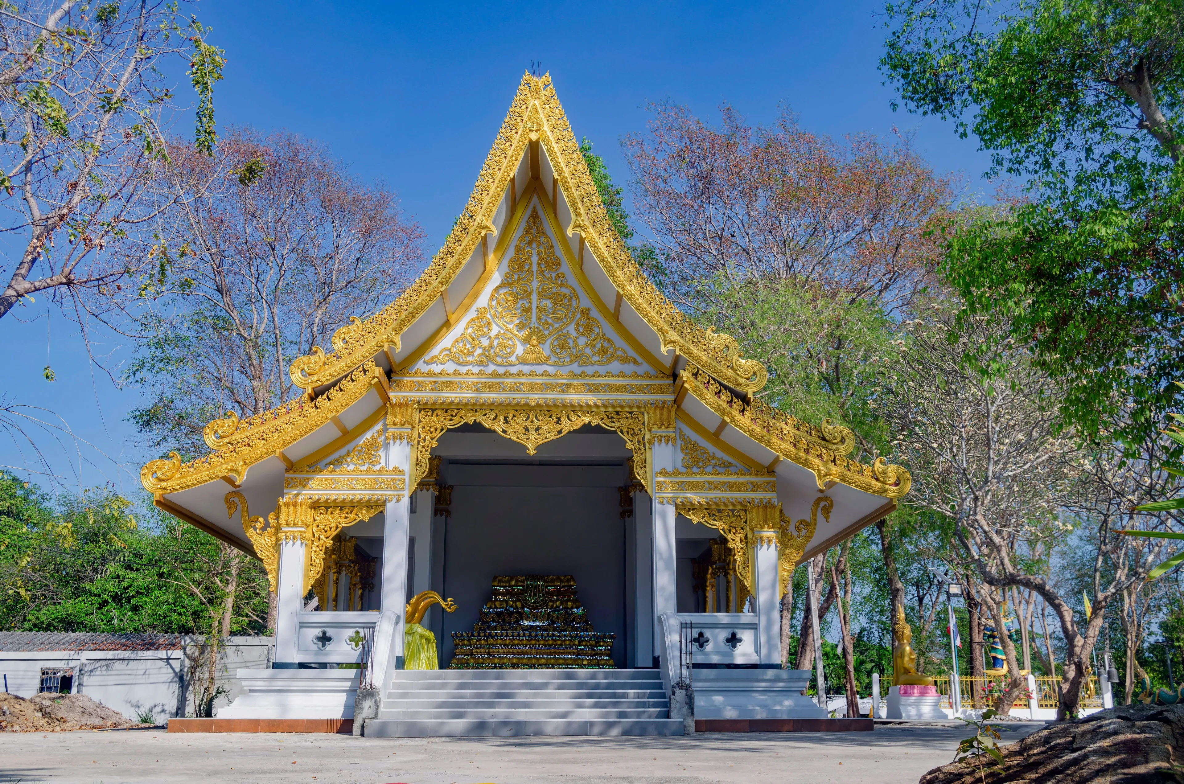 Koh Samet, Thailand - March 6, 2024: Wat Koh Kaew Phitsadan, or Wat Koh Kaew Phetchabun according to transliterations, also more simply called Wat Koh Samet