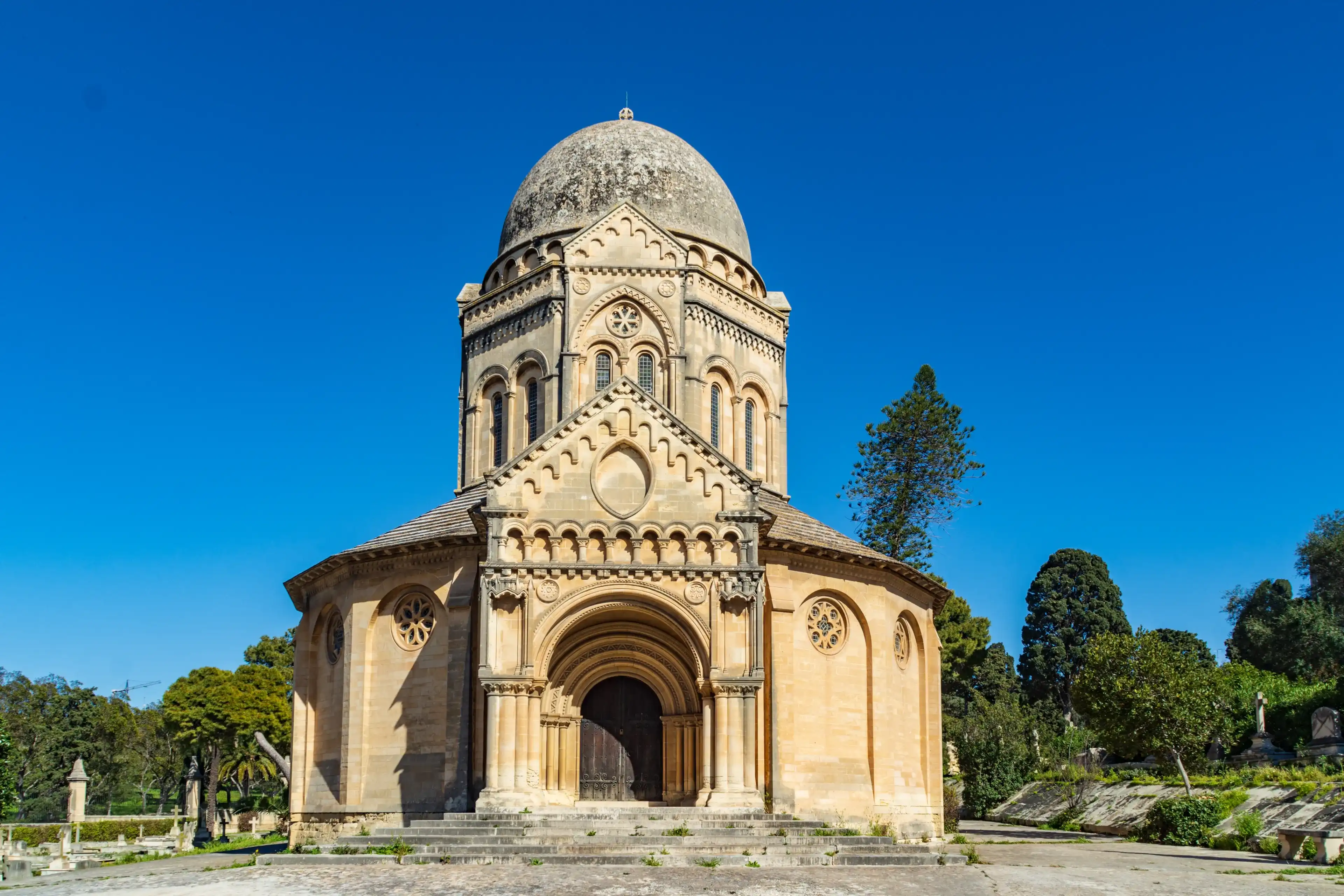 Hamrun, Malta - March 18th 2019: The Lady Rachel Hamilton-Gordon Memorial Chapel in Ta' Braxia Cemetery which was built in 1857 primarily for British service men. Hamrun, Malta - March 18th 2019: The Lady Rachel Hamilton-Gordon Memorial Chapel in Ta' Braxia Cemetery which was built in 1857 primarily for British service men.