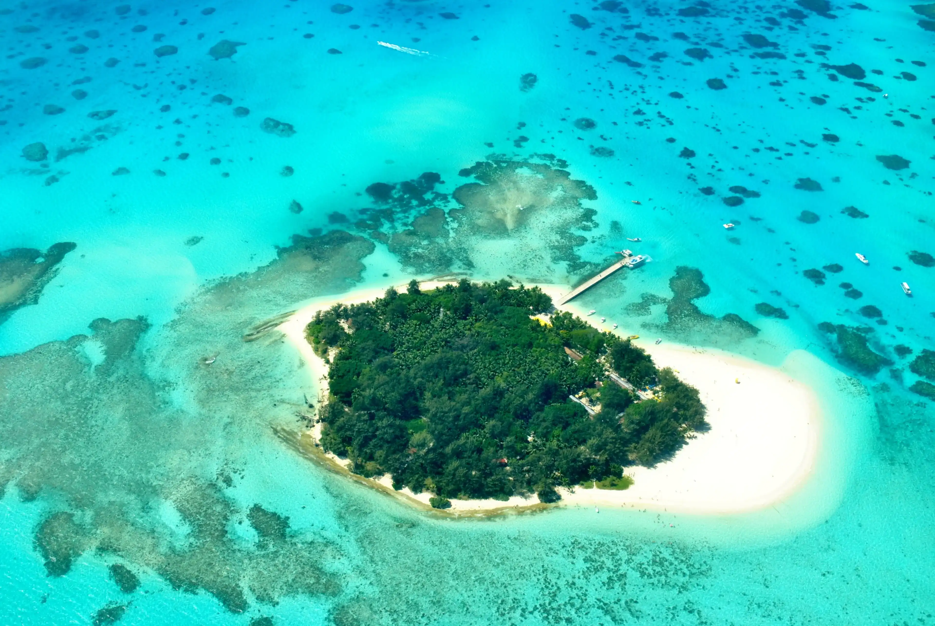 Wide aerial view of Managaha Island, a famous destination close to Saipan, Northern Mariana Islands. Wide aerial view of Managaha Island, a famous destination close to Saipan, Northern Mariana Islands.