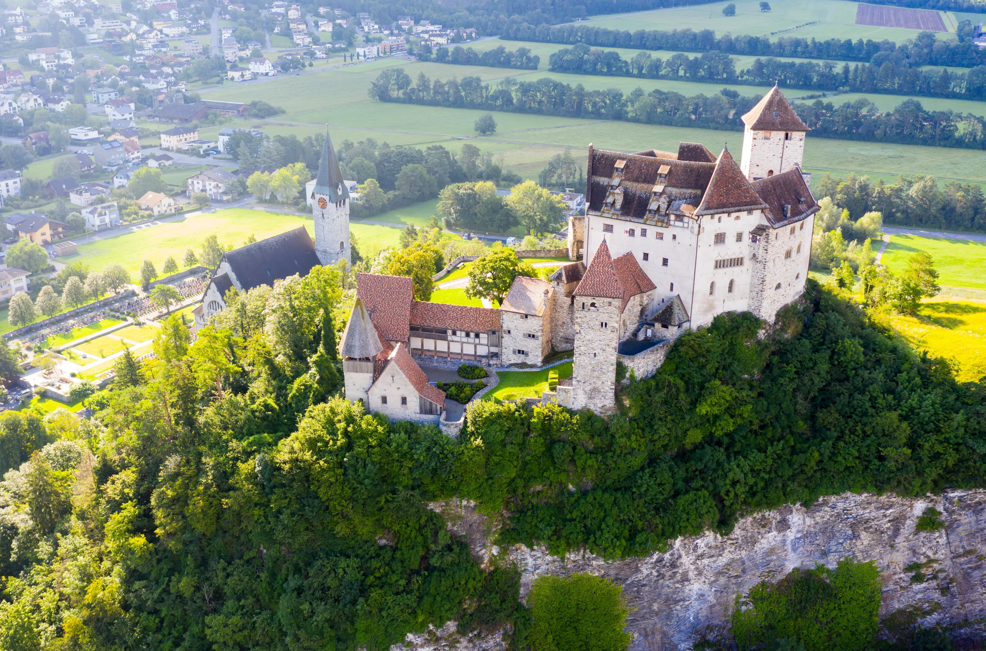 View of medieval Gutenberg castle, palace of the Prince of Liechtenstein
