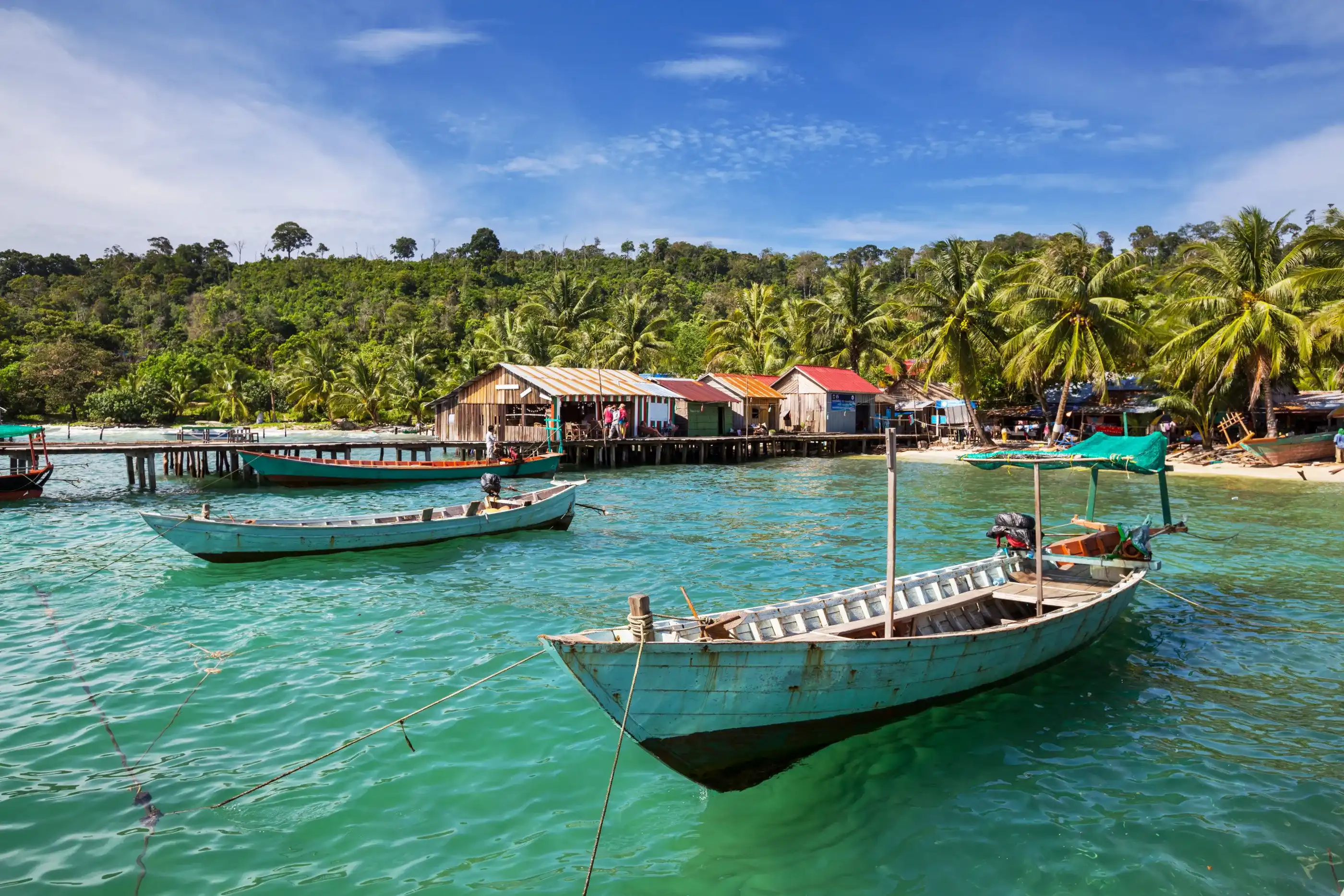 Fishing boats in Kep,Cambodia Fishing boats in Kep,Cambodia