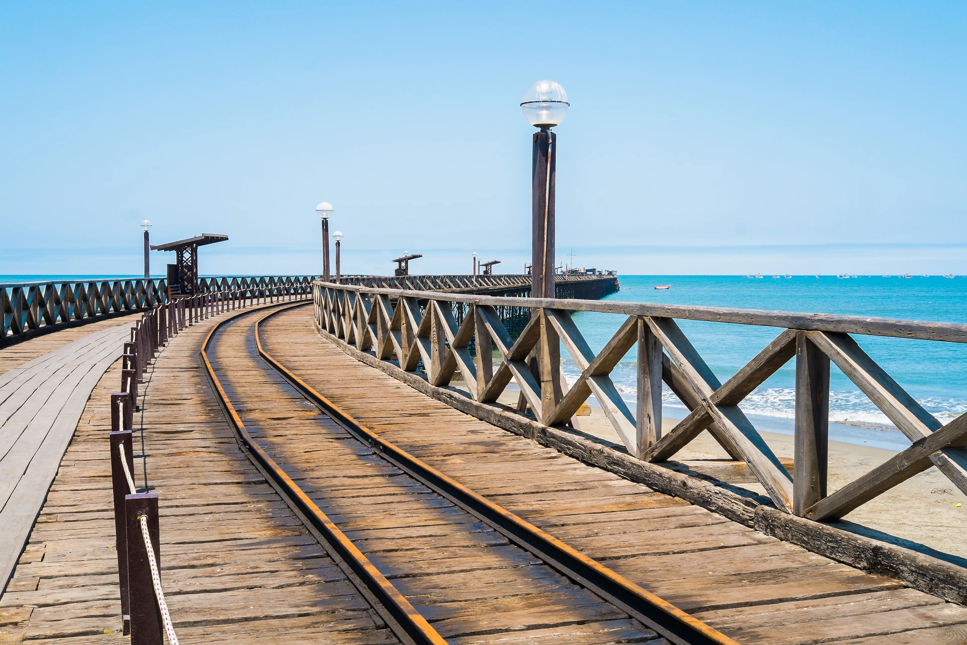 Old wooden pier in Pimentel, Chiclayo, Peru