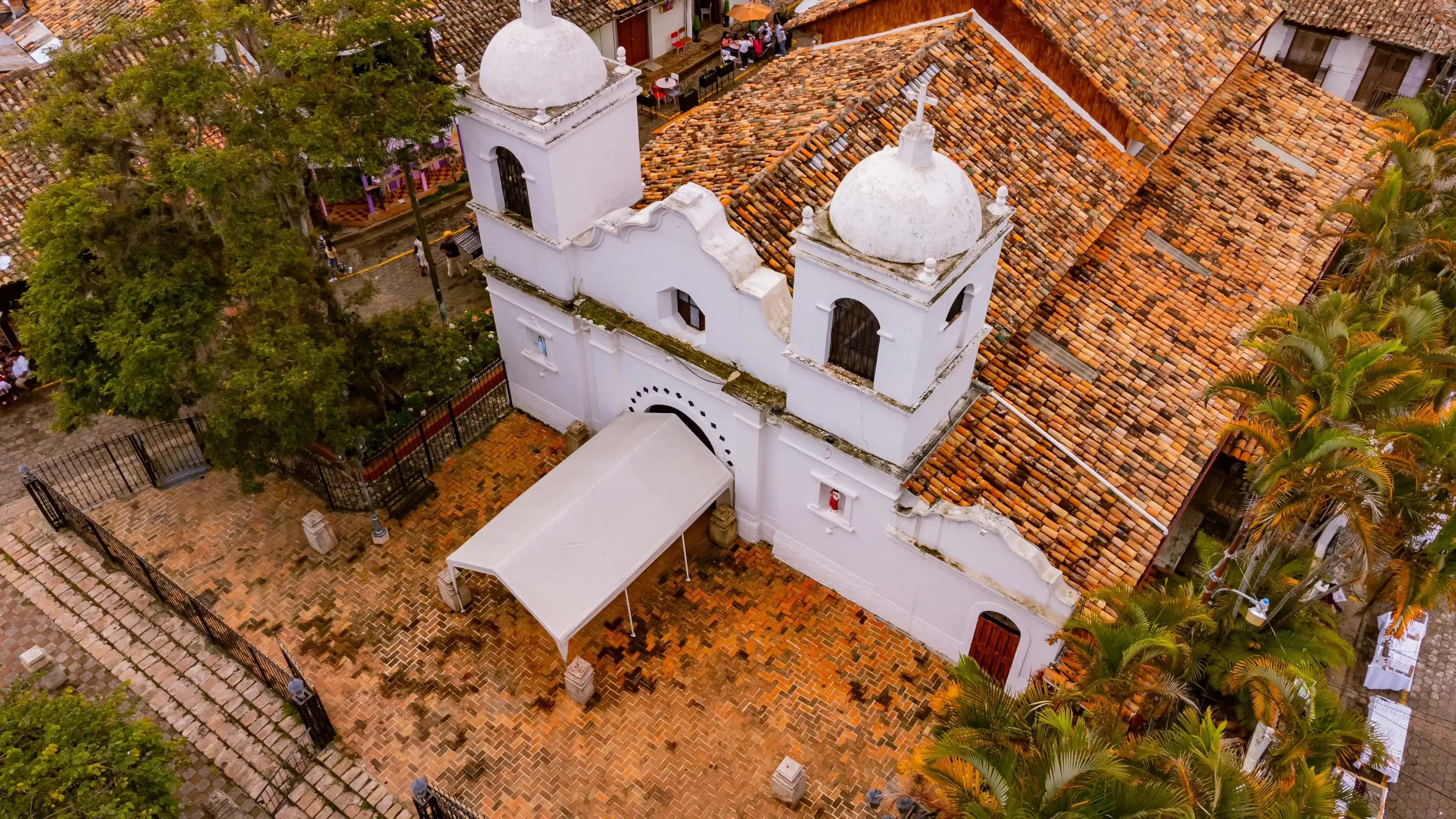 Aerial View of Catholic Chuch in Santa Lucía, a small town in Francisco Morazán, Honduras. Aerial View of Catholic Chuch in Santa Lucía, a small town in Francisco Morazán, Honduras.