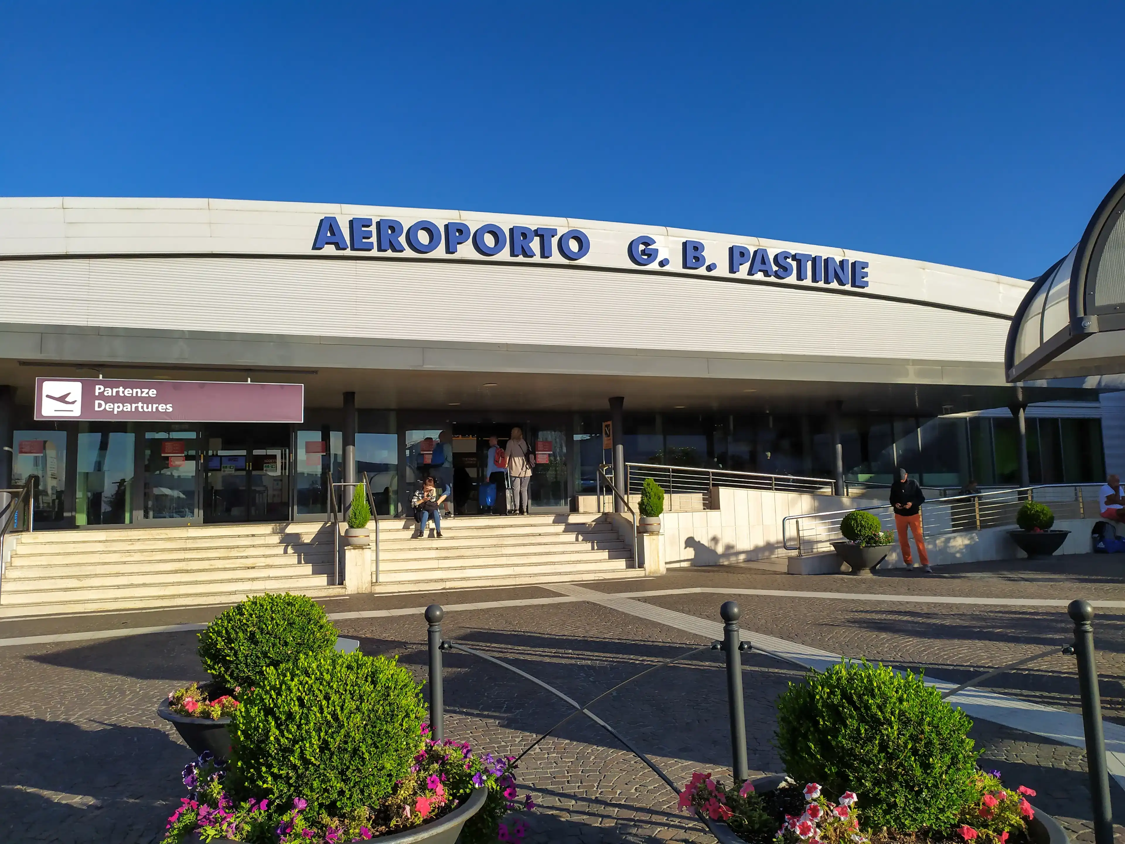 Ciampino, Italy - September 24, 2019: Exterior facade of the Ciampino Giovan Battista Pastine Airport Ciampino, Italy - September 24, 2019: Exterior facade of the Ciampino Giovan Battista Pastine Airport