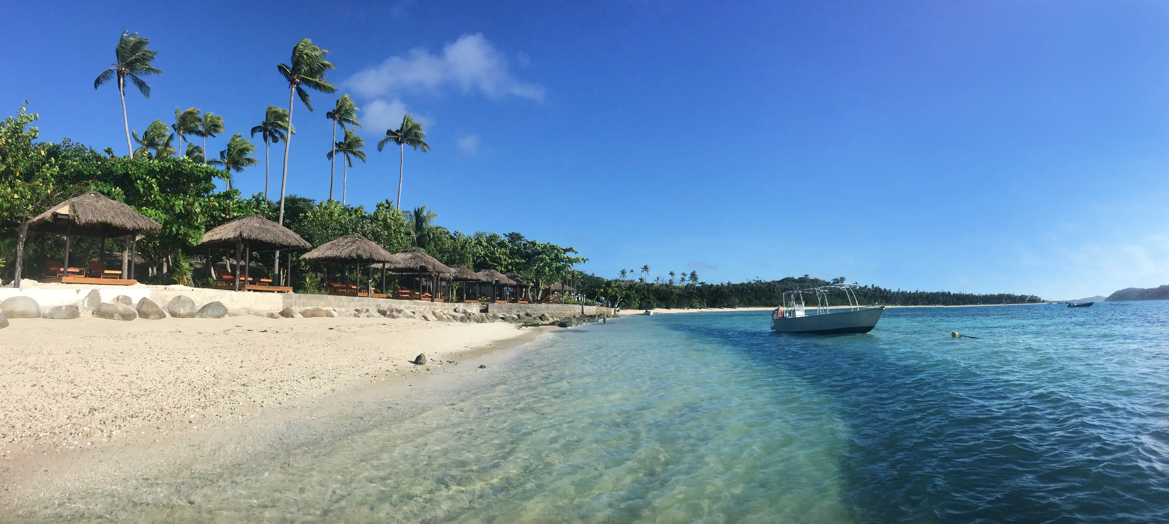 Landscape of a resort on one of the Yasawa islands of Fiji. It is volcanic archipelago lying north West to the main Island of Fiji, Viti levu. The group, is a very popular tourist destination.