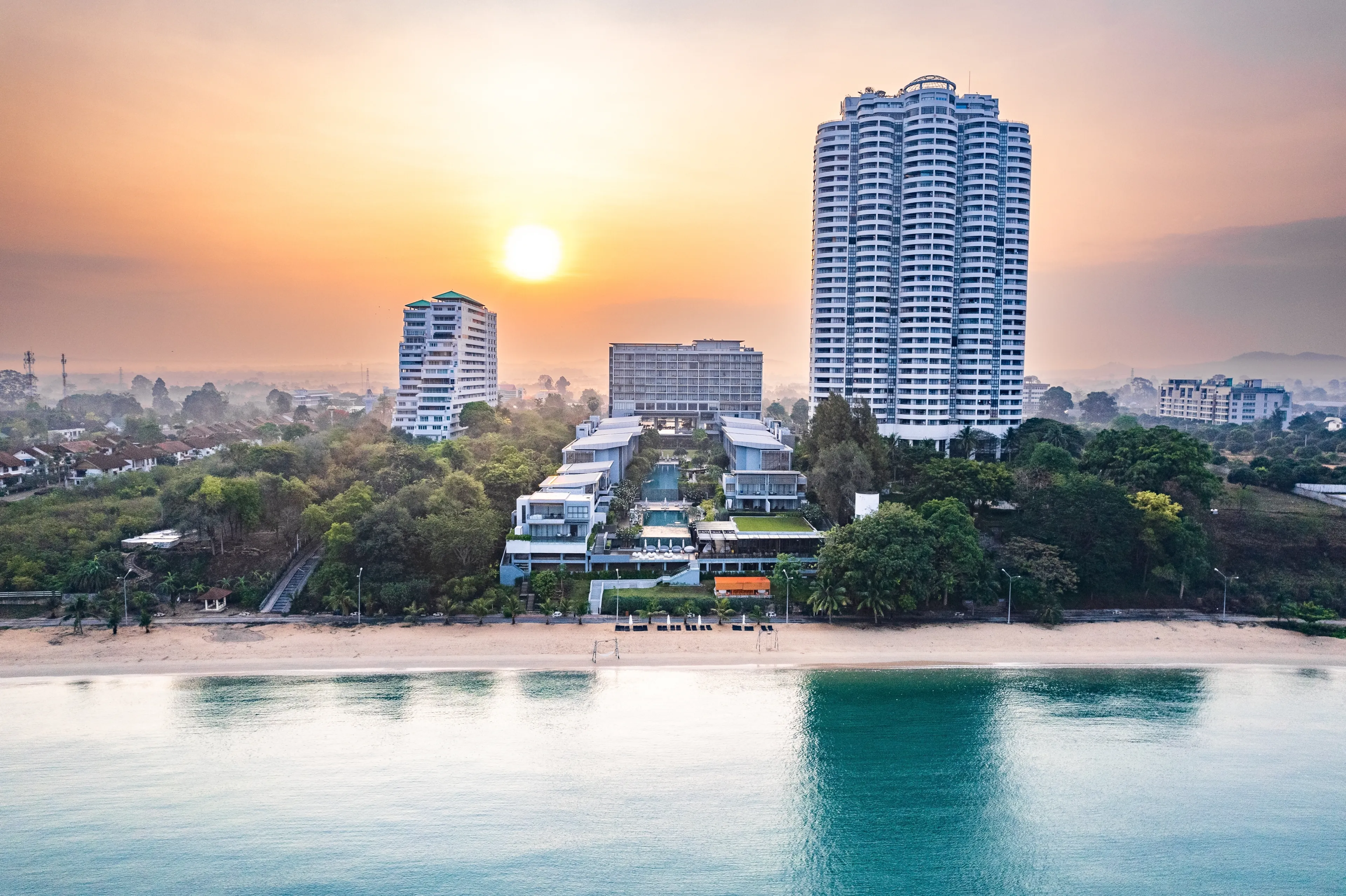 Aerial view of Na Jomtien, Pattaya City, Sattahip District, Chon Buri, Thailand