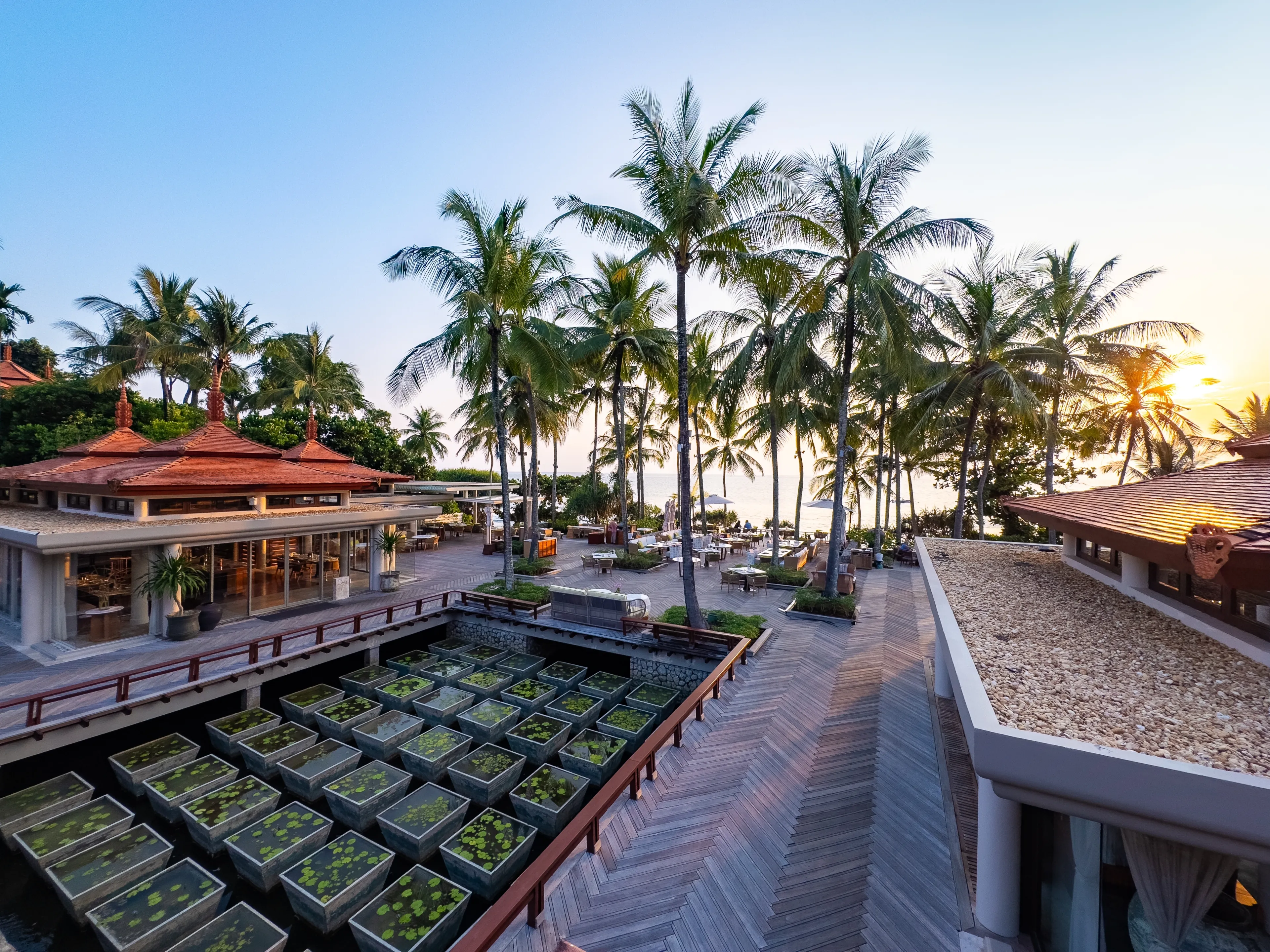 Restaurant bar on the beach in trisara beach in Bang Tao, Phuket, Thailand