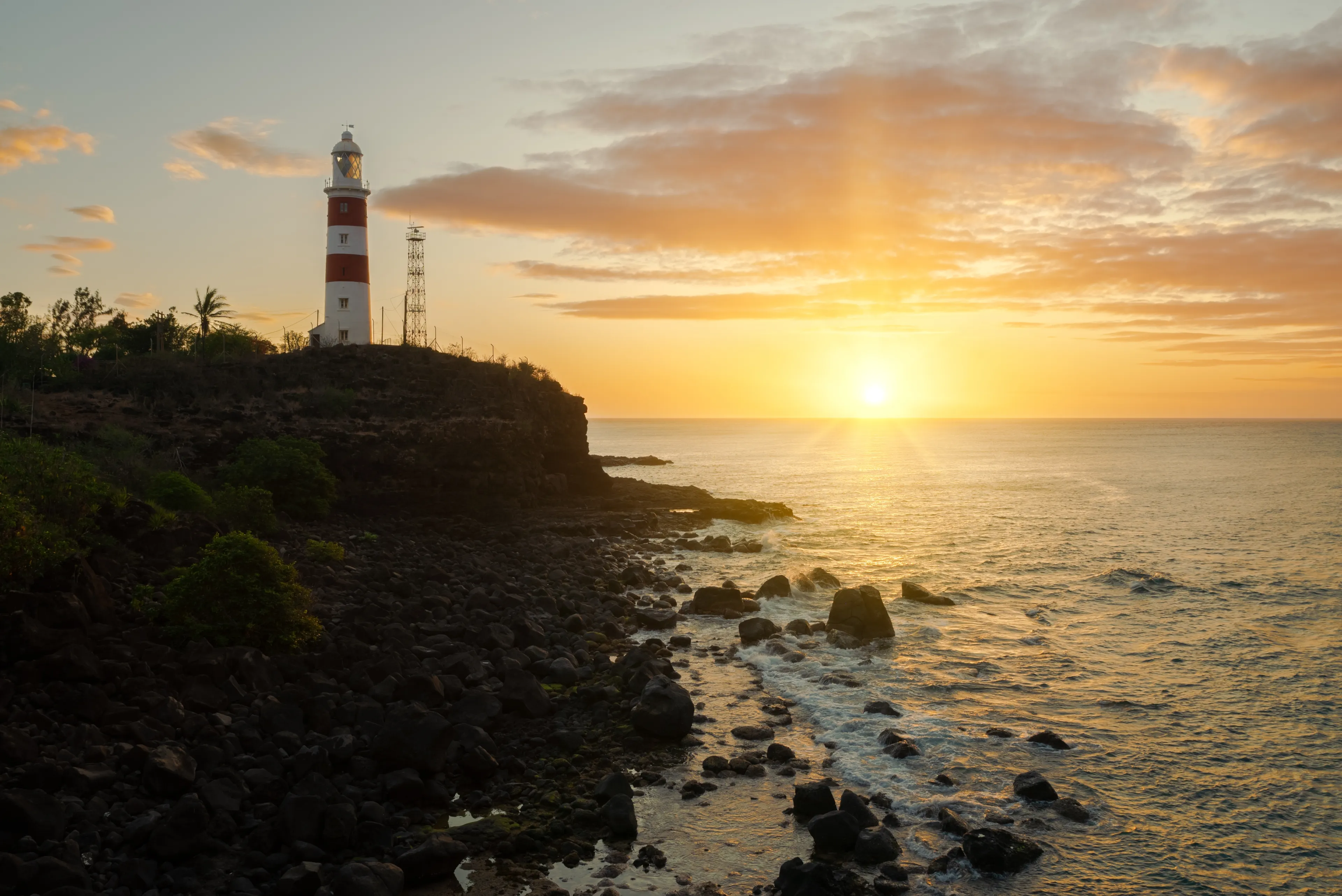 Albion lighthouse in Plaines wilhems district, Mauritius. This building is more than 100 years old and it works every day. Next to Albion town is in west coast Mauritius island built was 1910