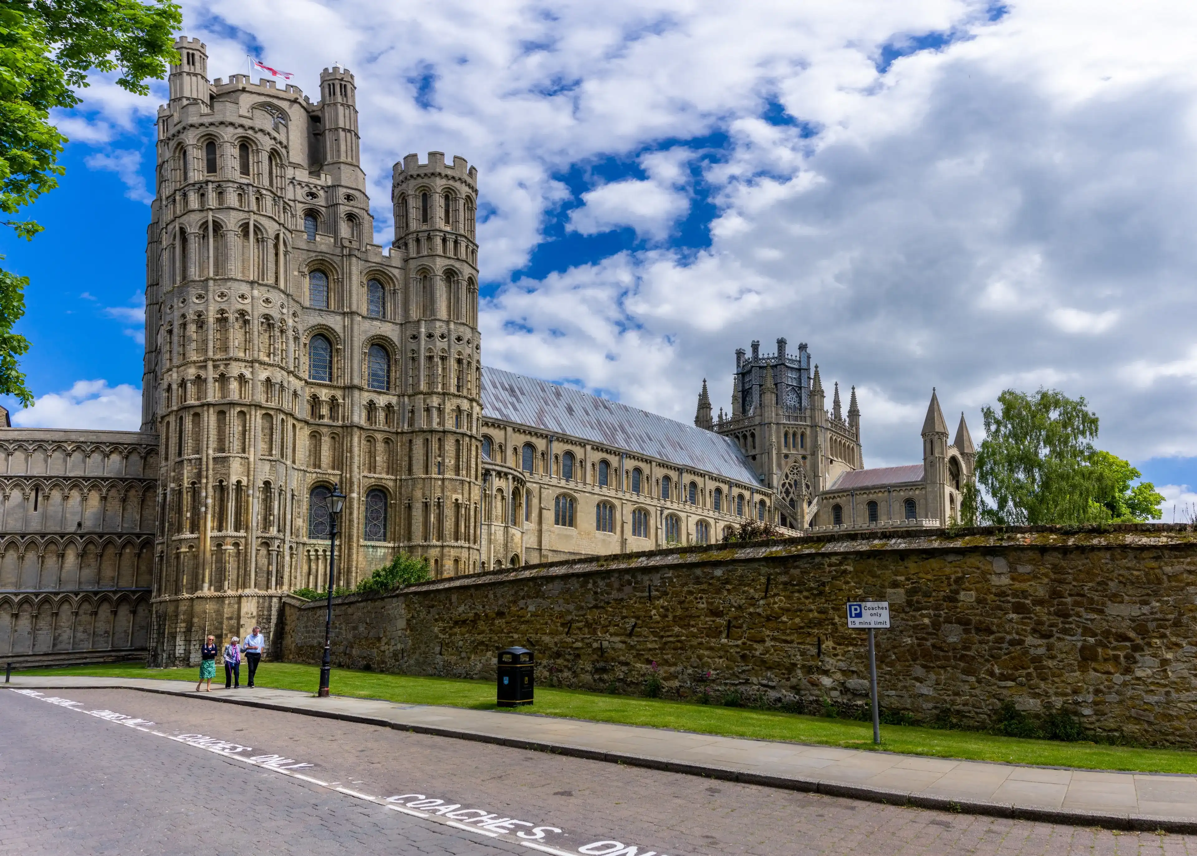 Ely, United Kingdom - 12 June, 2022: senior citizens leaving Ely Cathedral after a church service on Trinity Sunday Ely, United Kingdom - 12 June, 2022: senior citizens leaving Ely Cathedral after a church service on Trinity Sunday