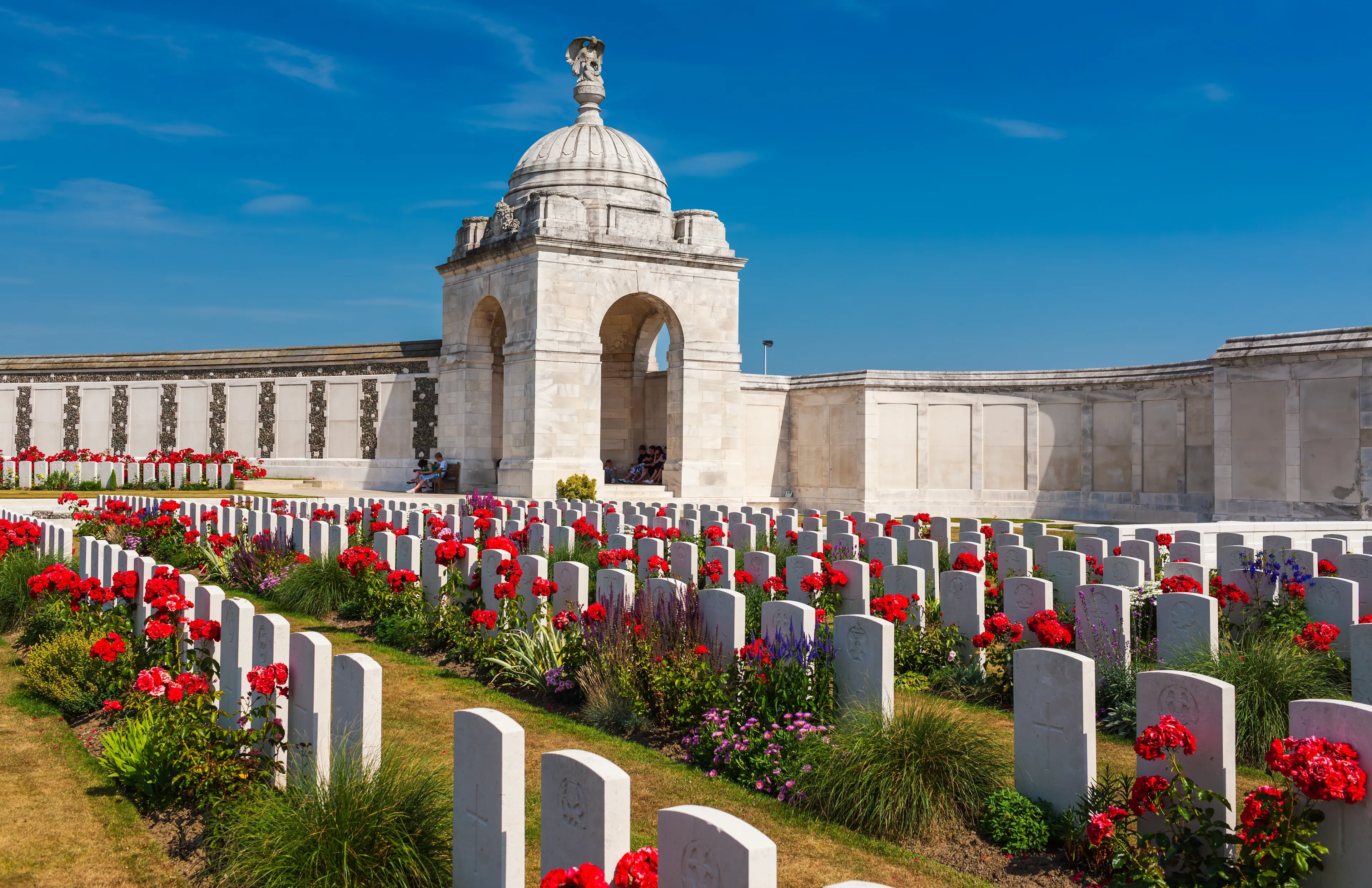 Zonnebeke, Belgium - July 8, 2010 : Tyne Cot Cemetery. The largest commonwealth war cemetery in the world, containing mostly unidentified servicemen from World War One.