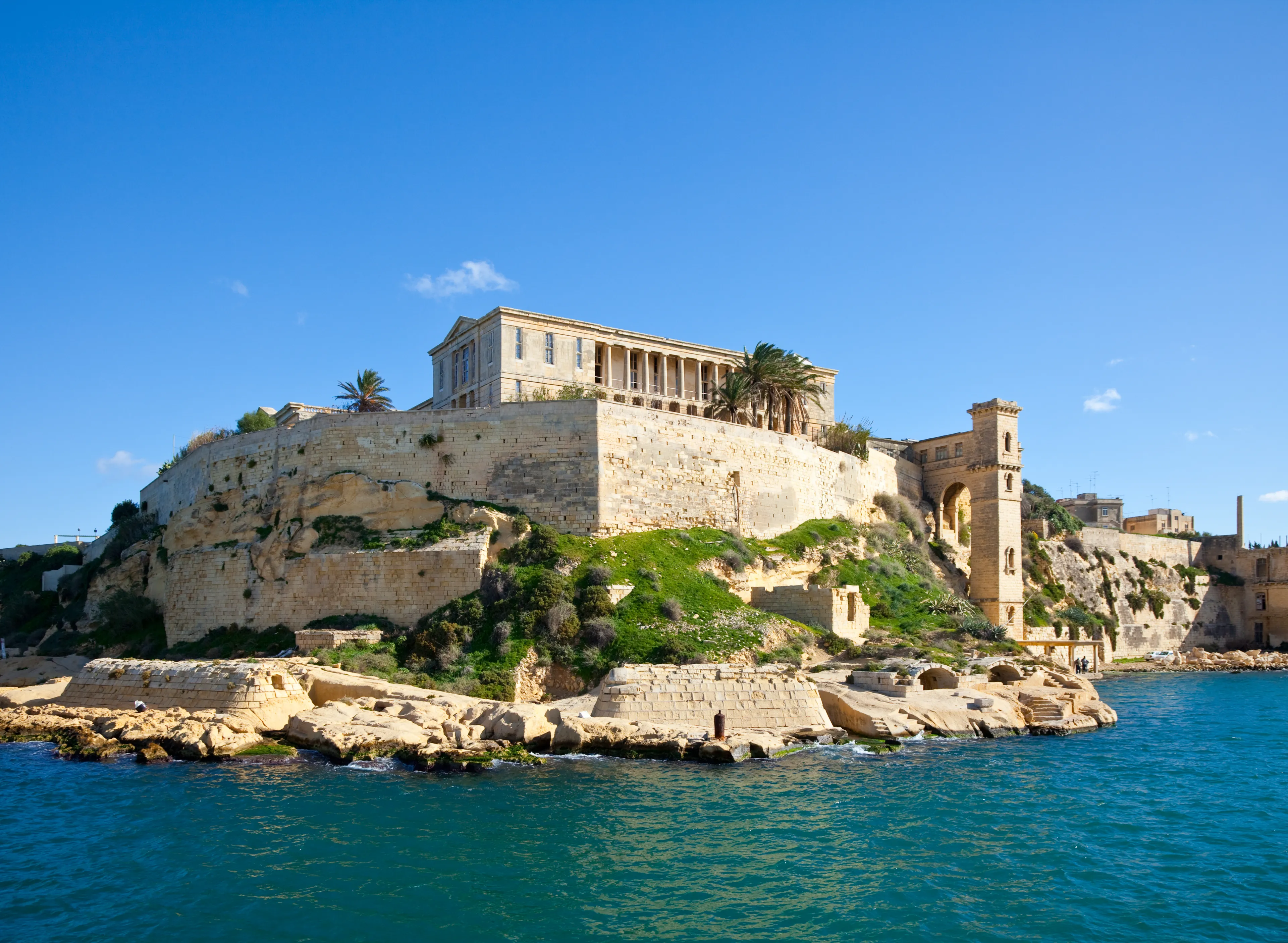 View of Kalkara Palaces and Grand Harbour. Malta
