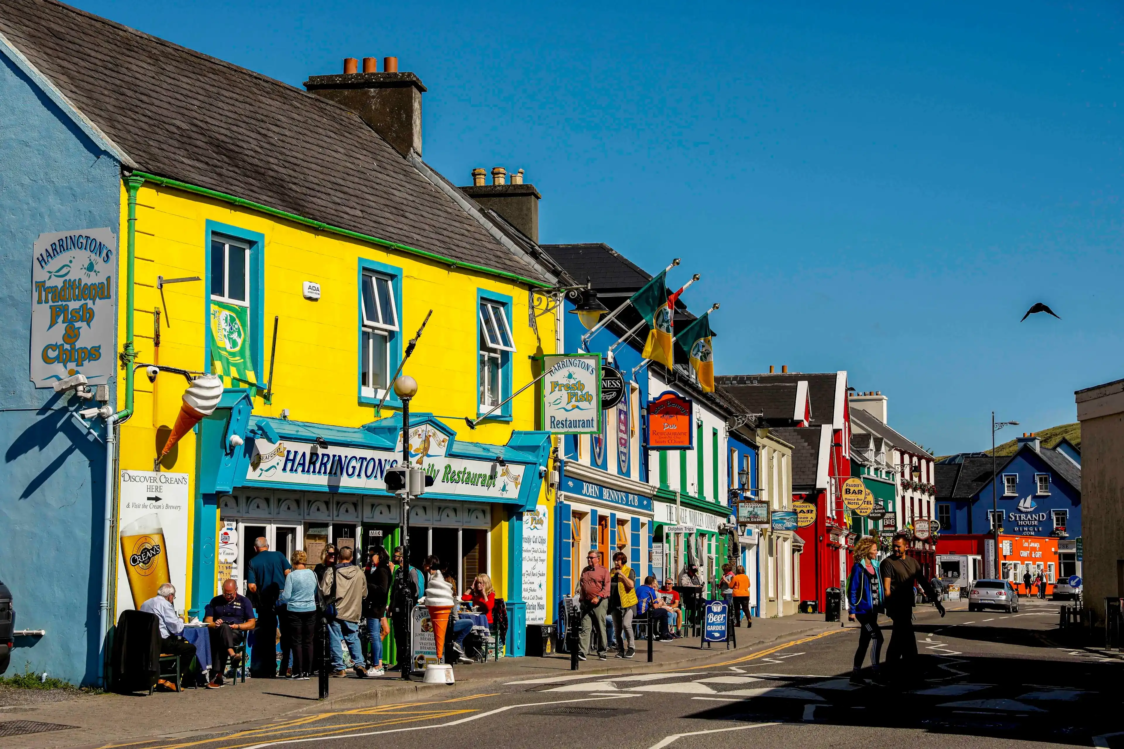 IRELAND, UNITED KINGDOM - MARCH 8, 2023: Dingle shops and restaurants Ireland IRELAND, UNITED KINGDOM - MARCH 8, 2023: Dingle shops and restaurants Ireland