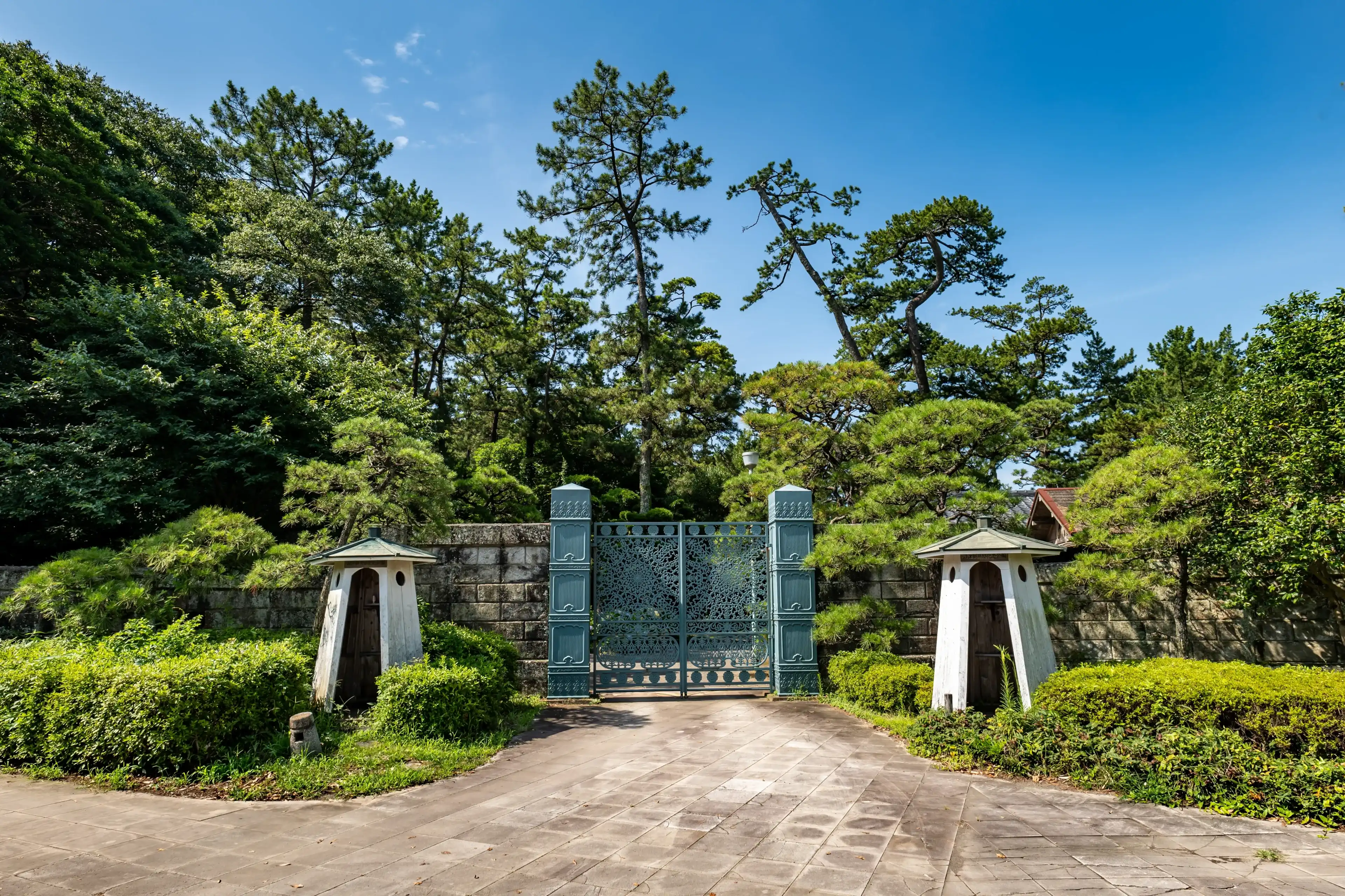 the main gate of the imperial villa memorial park in numazu, shizuoka prefecture, Japan. the main gate of the imperial villa memorial park in numazu, shizuoka prefecture, Japan.