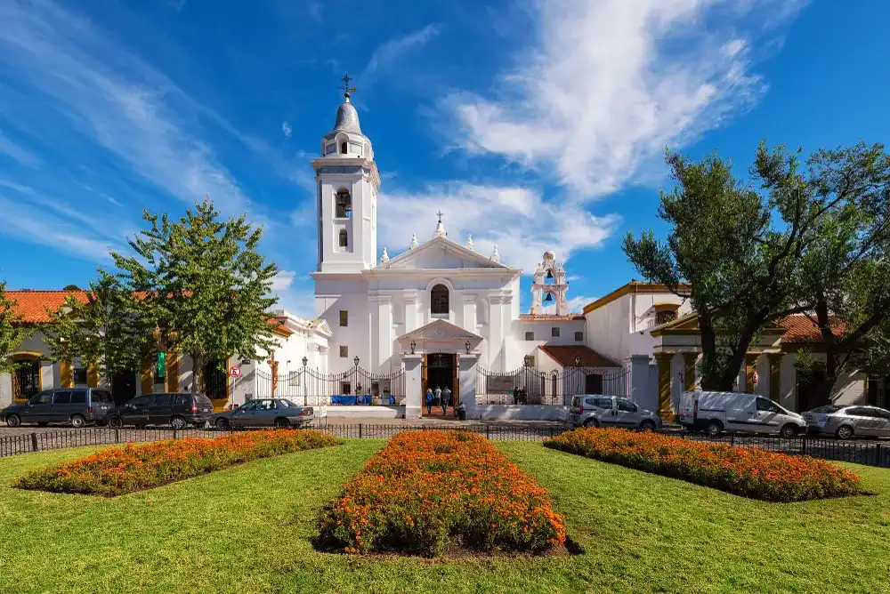 BUENOS AIRES, ARGENTINA - APRIL 4, 2019: Recoleta Nuestra Senora del Pilar Church in Buenos Aires, Argentina. Was built as part of the Franciscan monastery, completed in 1732. BUENOS AIRES, ARGENTINA - APRIL 4, 2019: Recoleta Nuestra Senora del Pilar Church in Buenos Aires, Argentina. Was built as part of the Franciscan monastery, completed in 1732.