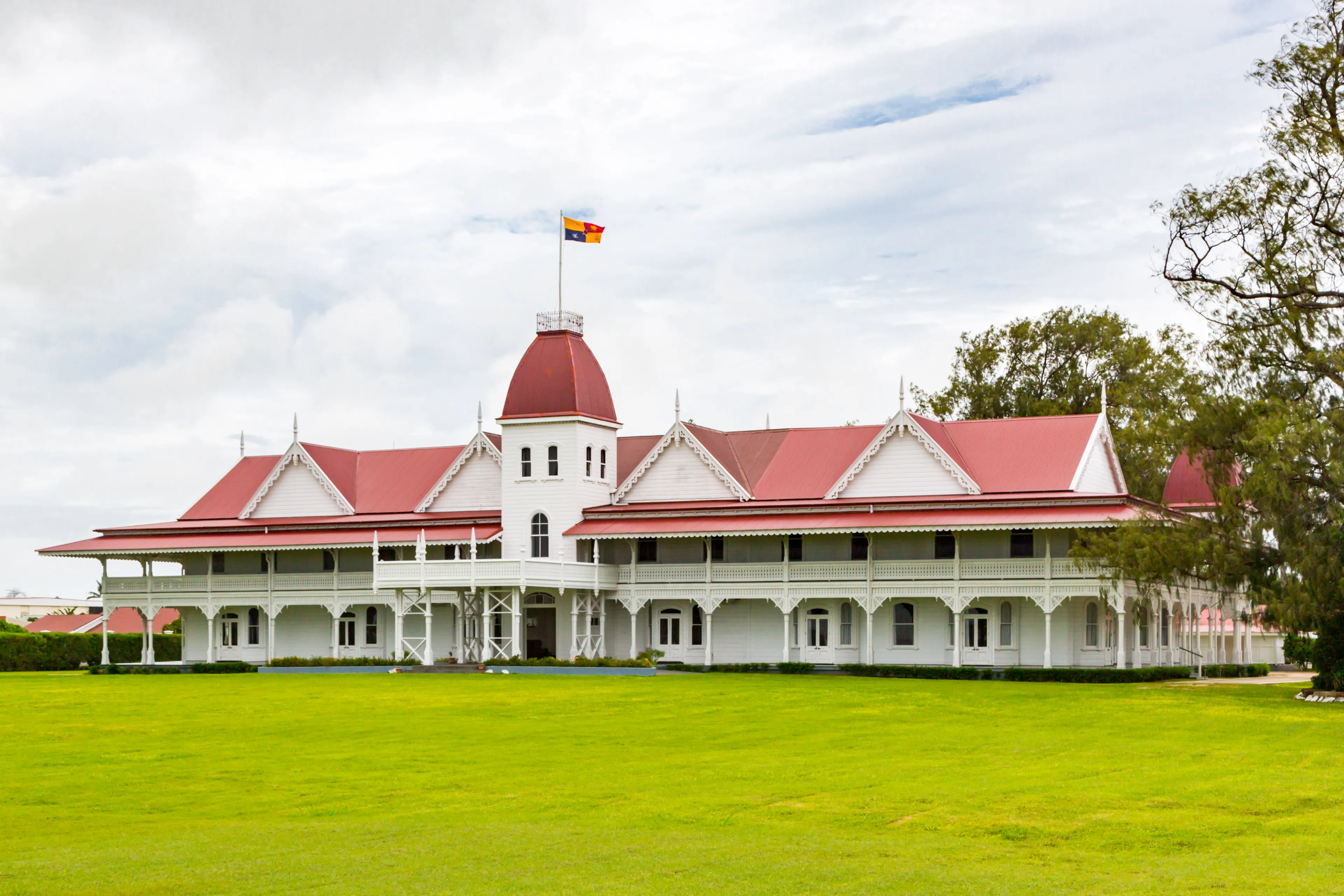 The wooden Royal Palace of the Kingdom of Tonga in the capital of Nukualofa (Nukuʻalofa), Polynesia, Oceania, South Pacific Ocean. Built in 1867, the official residence of the King of Tonga.