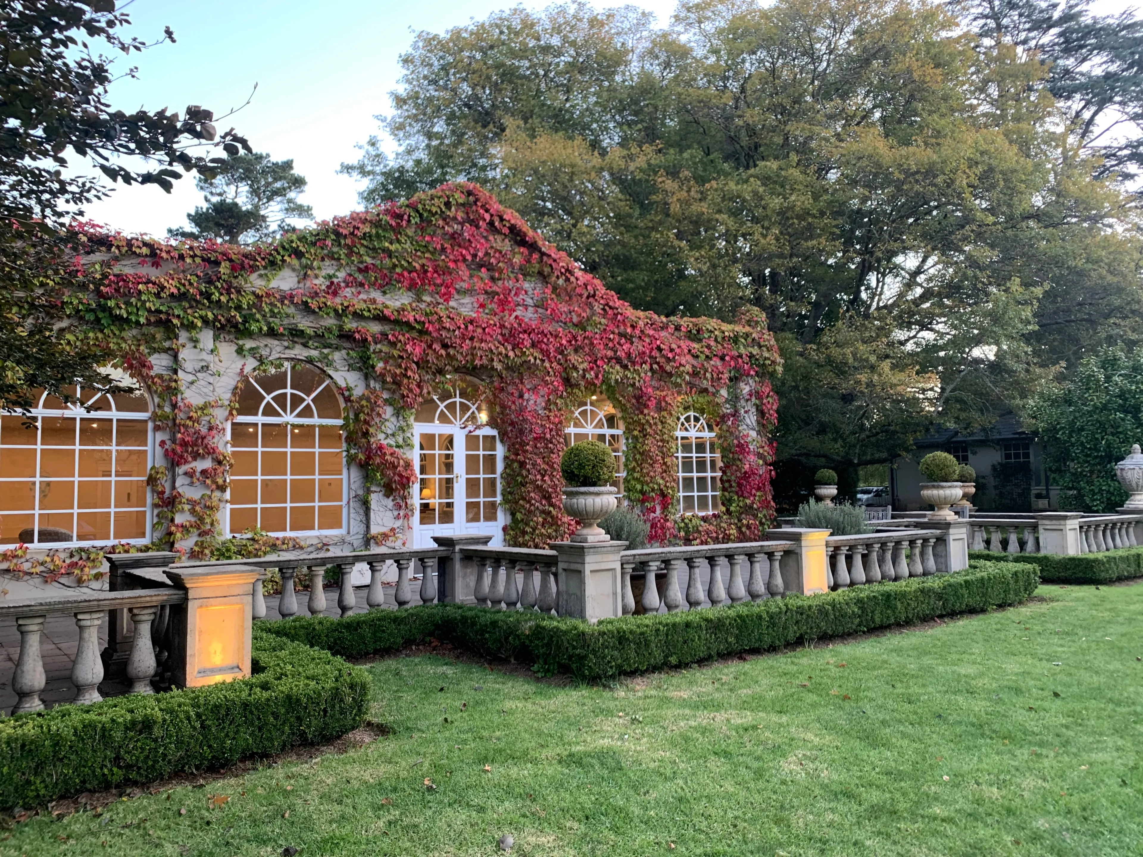 Historic Milton Park Country House, Bowral, New South Wales, Australia indoor pool building with ivy walls