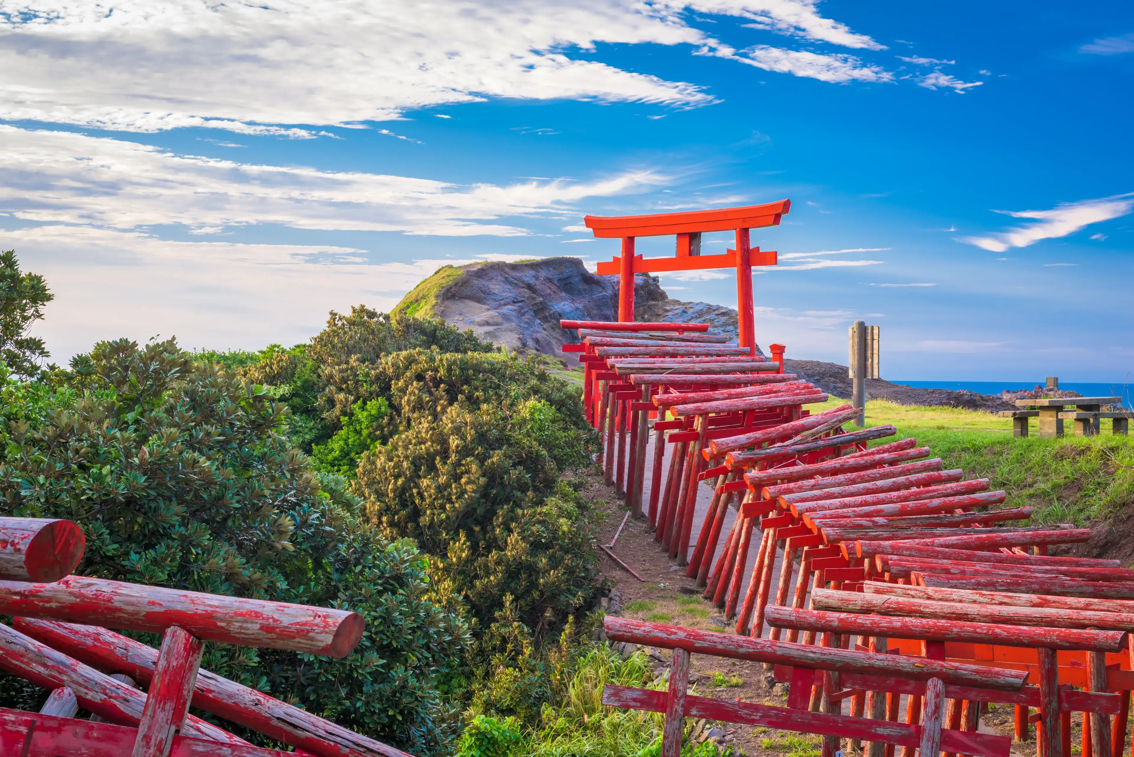Motonosumi Inari Shrine in Yamaguchi Prefecture, Japan. Motonosumi Inari Shrine in Yamaguchi Prefecture, Japan.