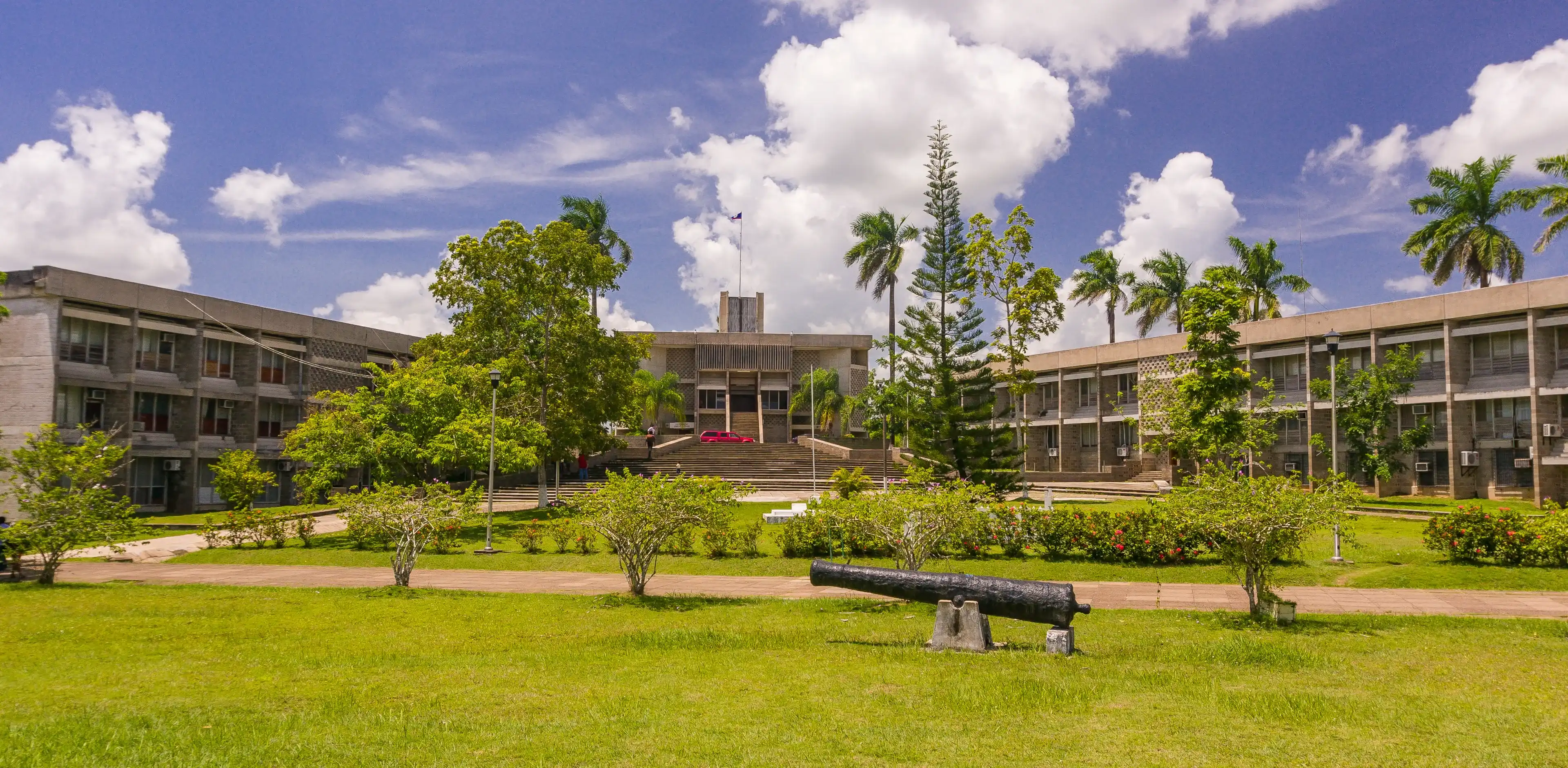 BELMOPAN, BELIZE - AUGUST 7, 2008: Government buildings in the national capital city of Belmopan. BELMOPAN, BELIZE - AUGUST 7, 2008: Government buildings in the national capital city of Belmopan.