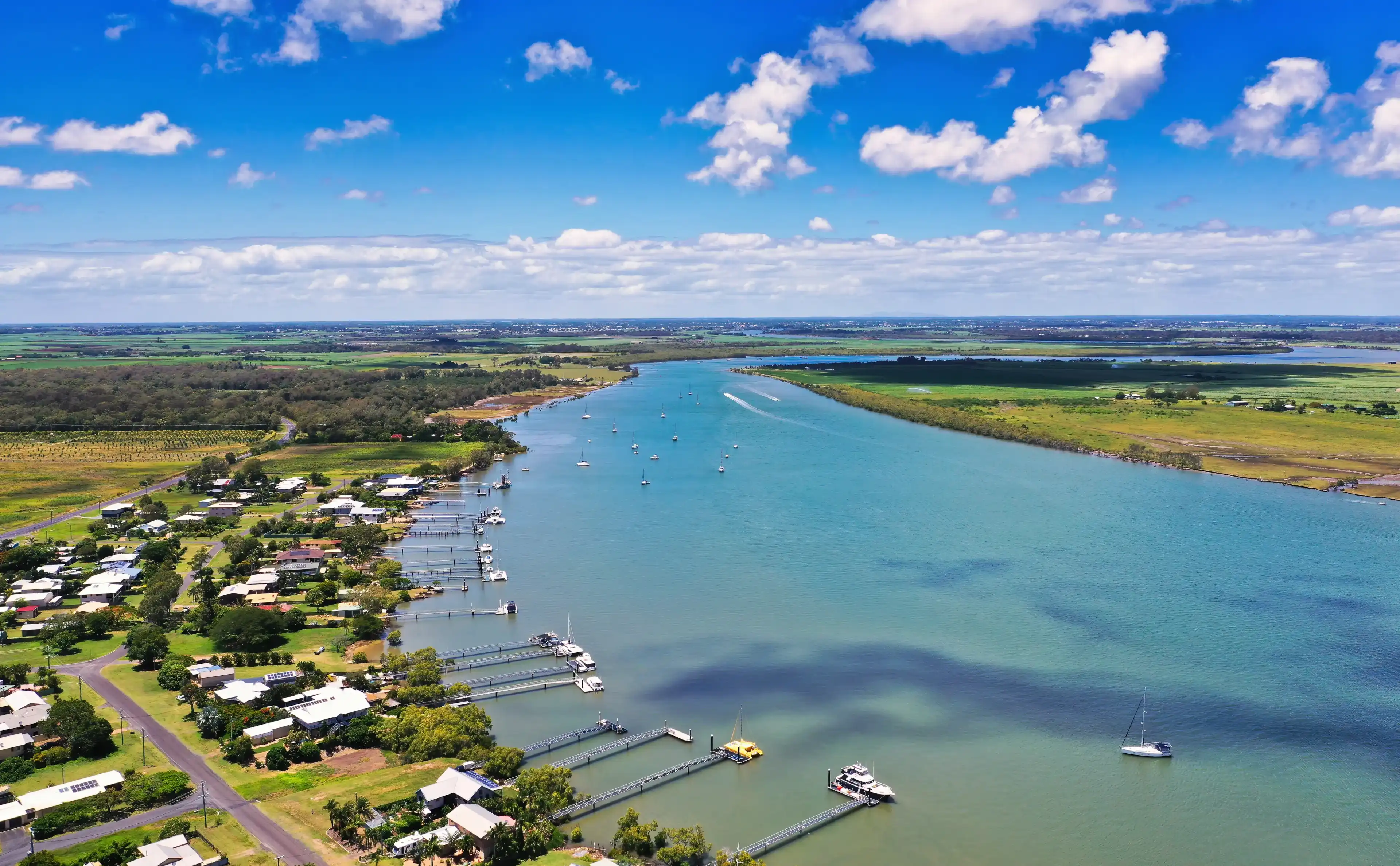 Burnett Heads view of Burnett River, Bundaberg Queensland Burnett Heads view of Burnett River, Bundaberg Queensland
