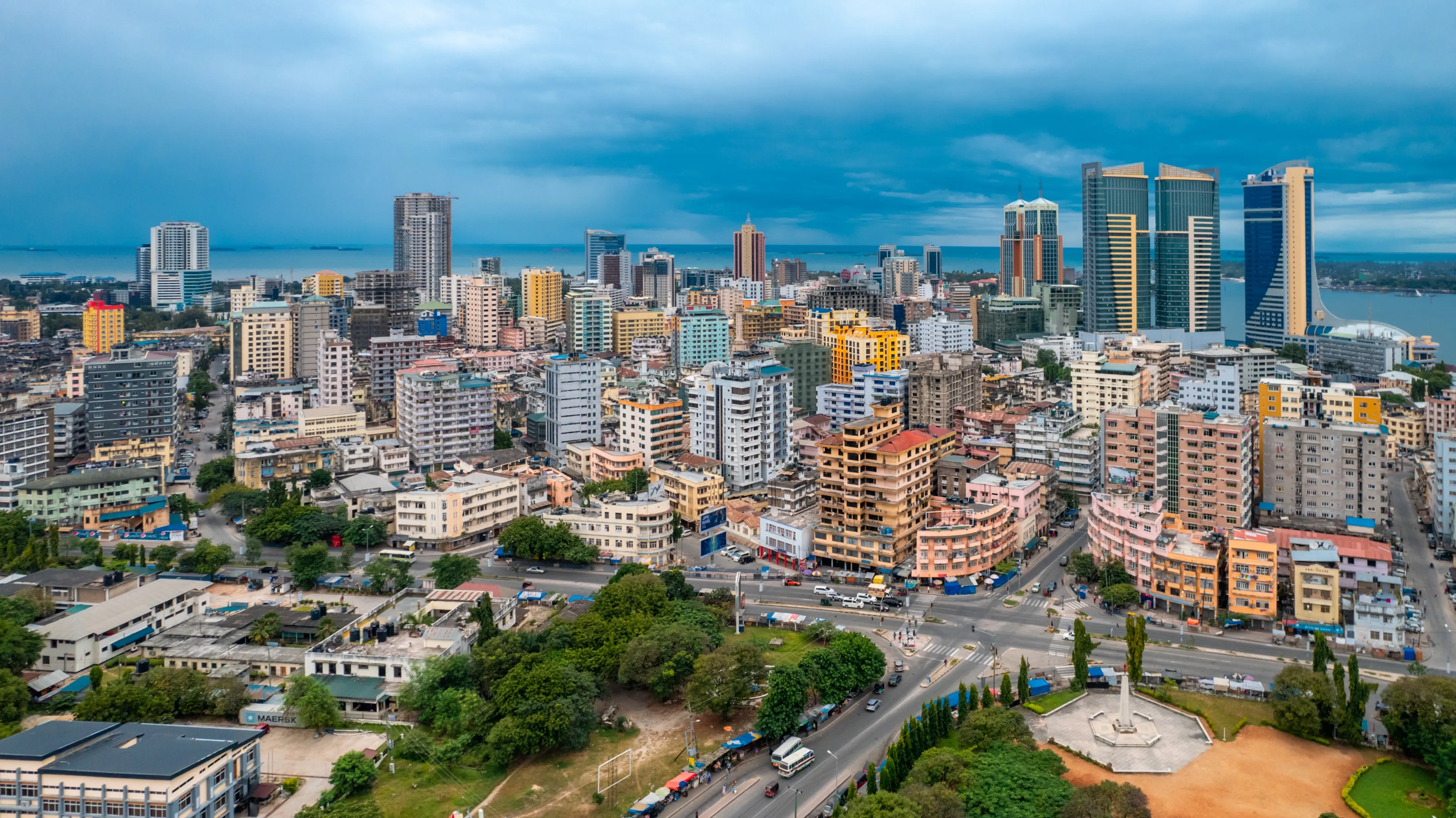 aerial view of the haven of peace, city of Dar es Salaam