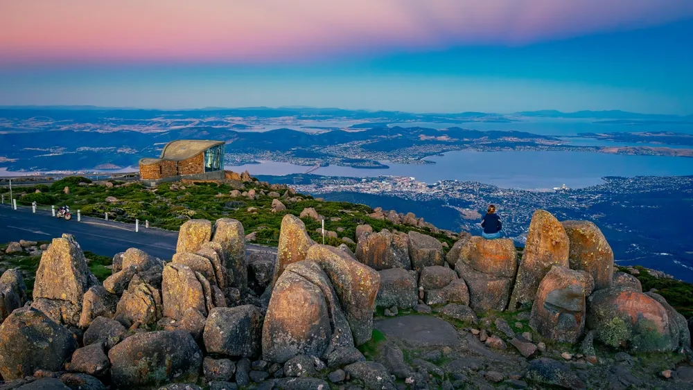 Mount Wellington lookout in Hobart, Tasmania, Australia