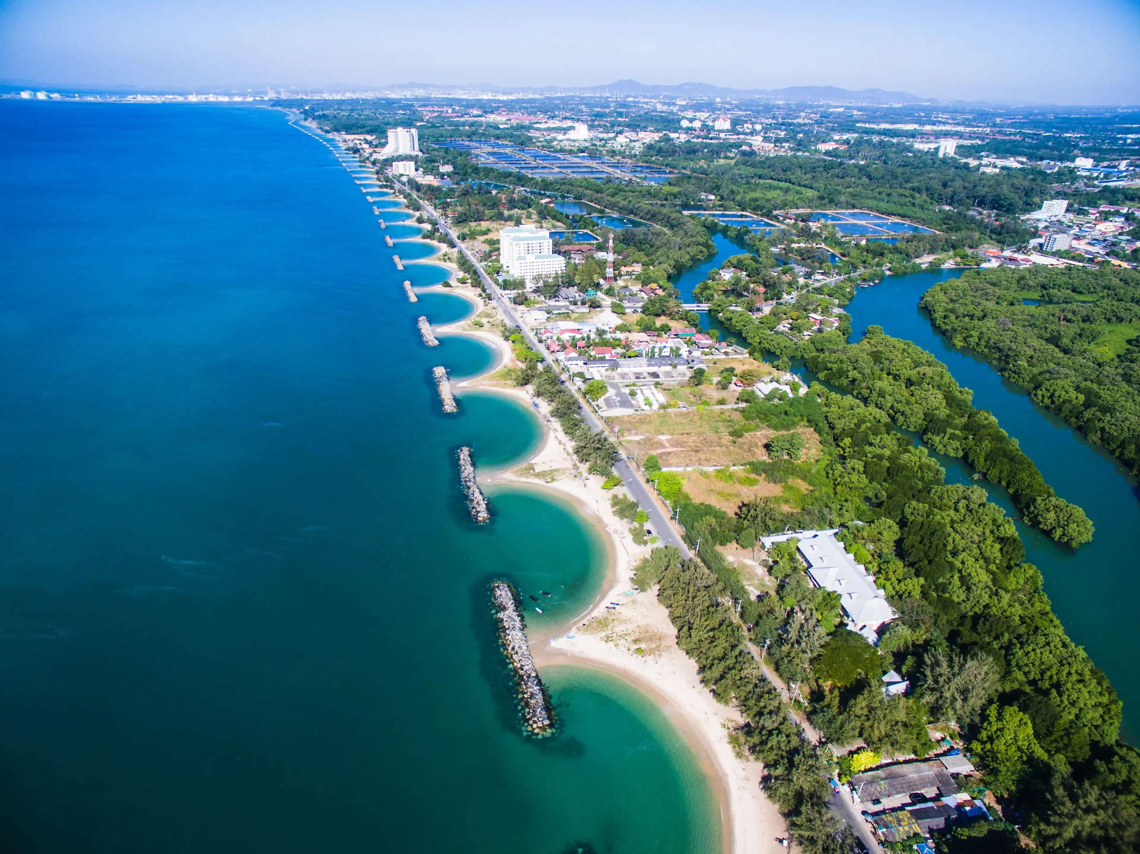 Saeng chan beach Rayong Thailand (bird eye view) Saeng chan beach Rayong Thailand (bird eye view)