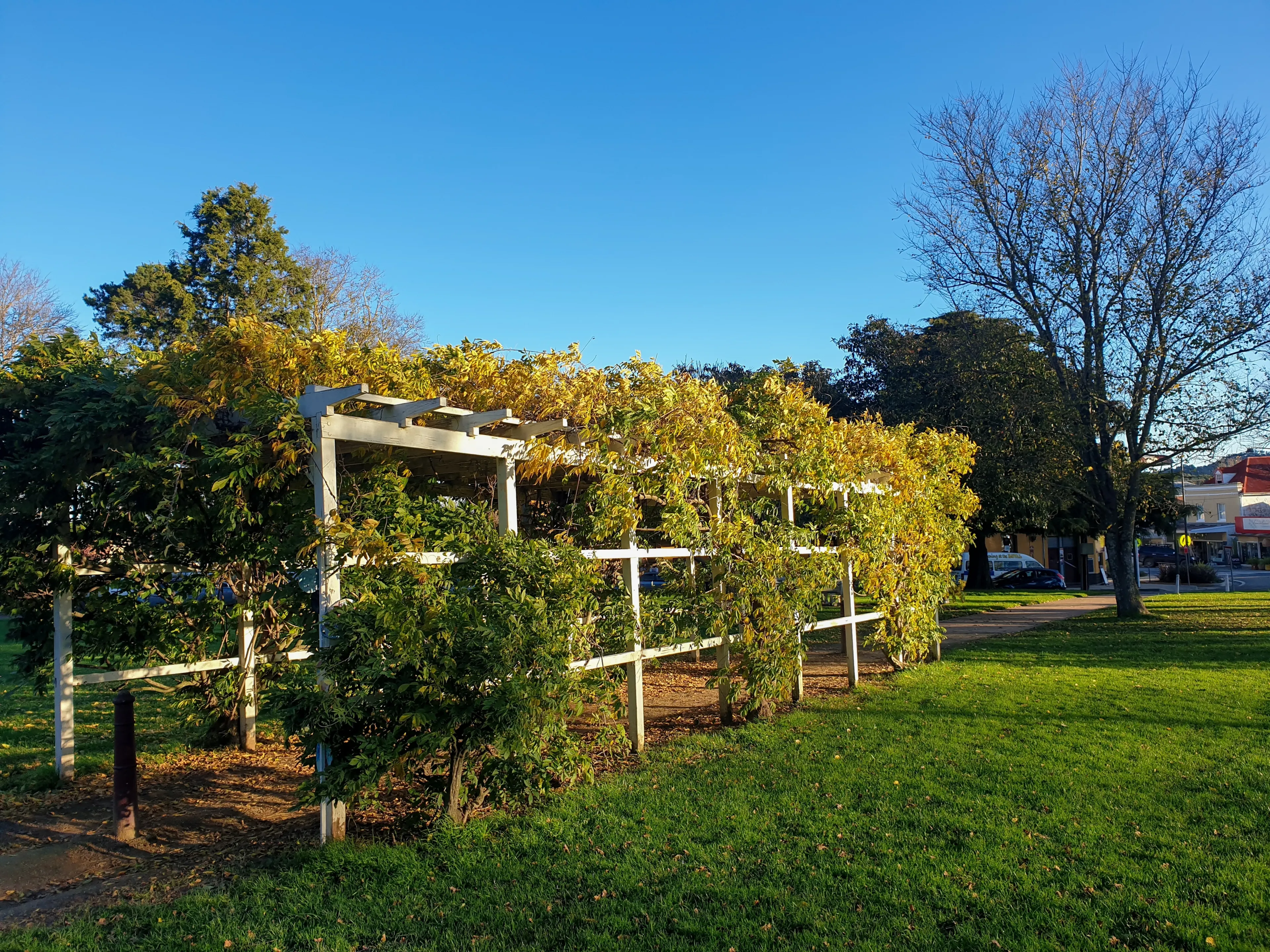 House and green fence view, Braidwood Southern Tablelands NSW Australia 22nd May 2022
