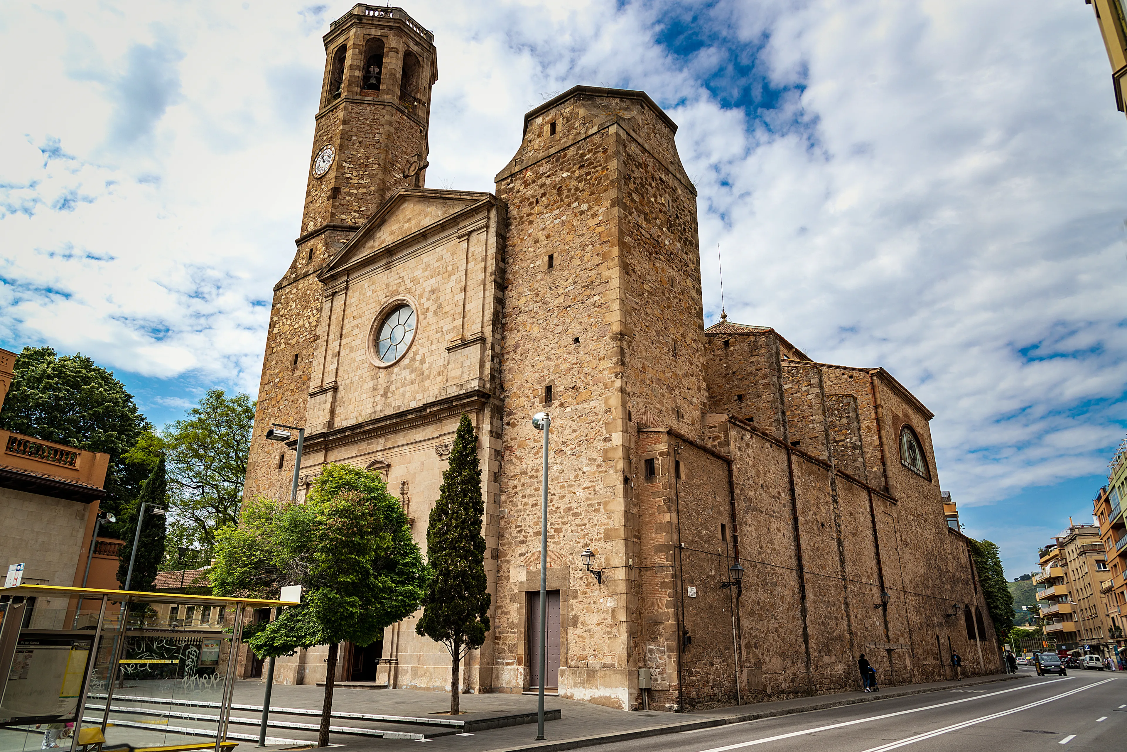 Church in Barcelona in the neighborhood of Sarria, Catalonia, Spain.