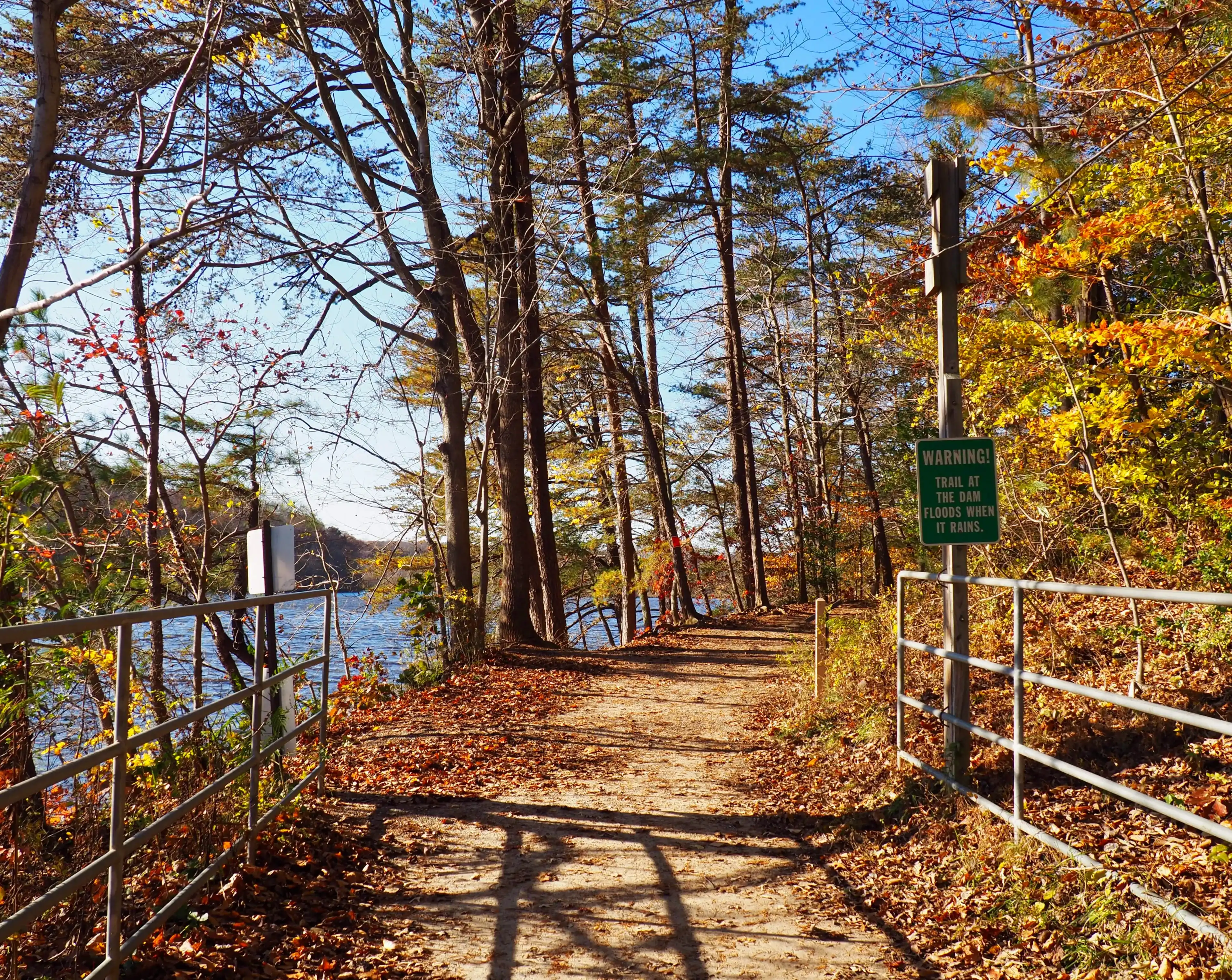 A trail at Lake Accotink, Springfield, northern Virginia in autumn/ fall A trail at Lake Accotink, Springfield, northern Virginia in autumn/ fall