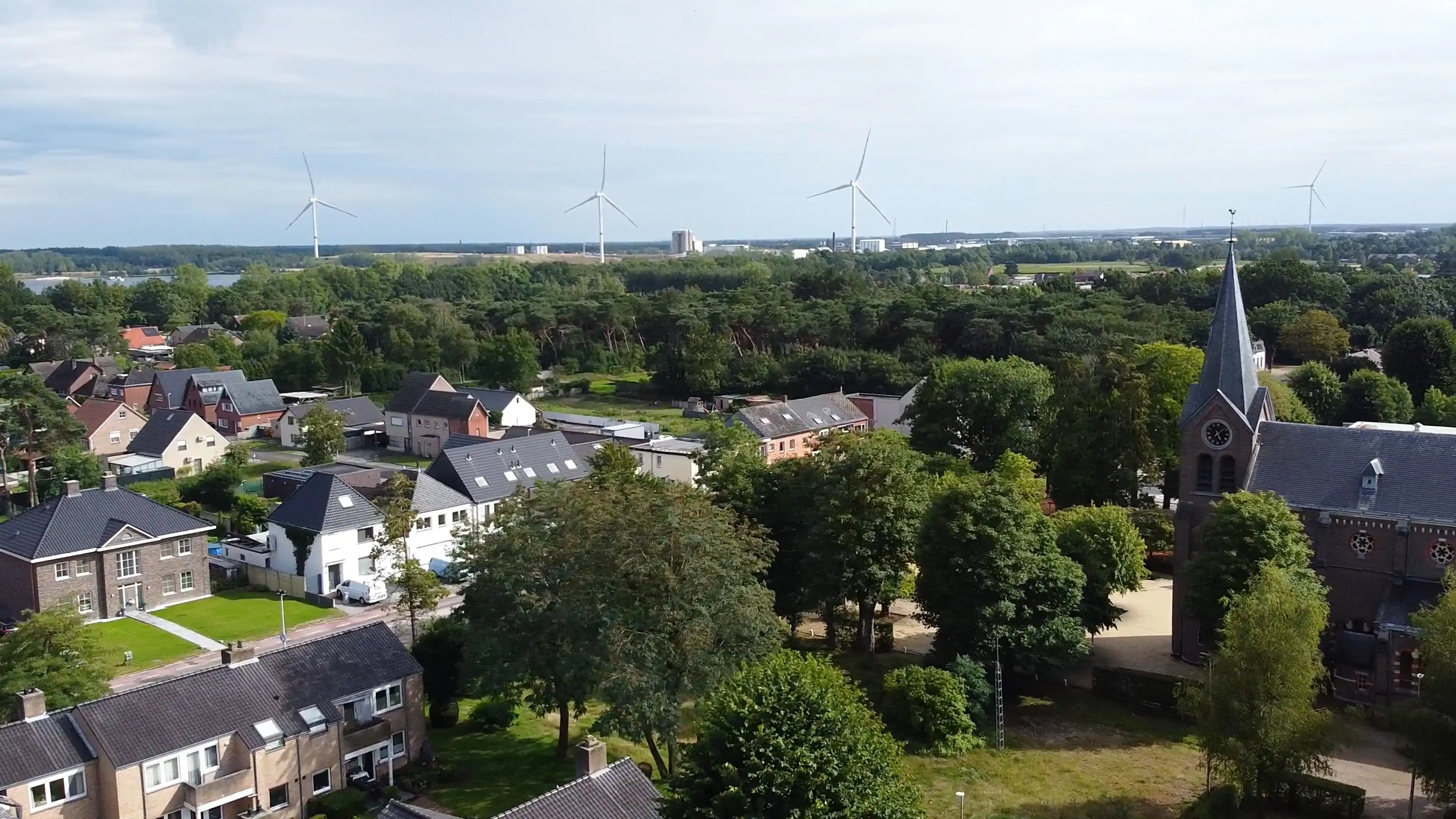 Aerial photo view of small village with a church in Belgium. Aerial photo view of small village with a church in Belgium.