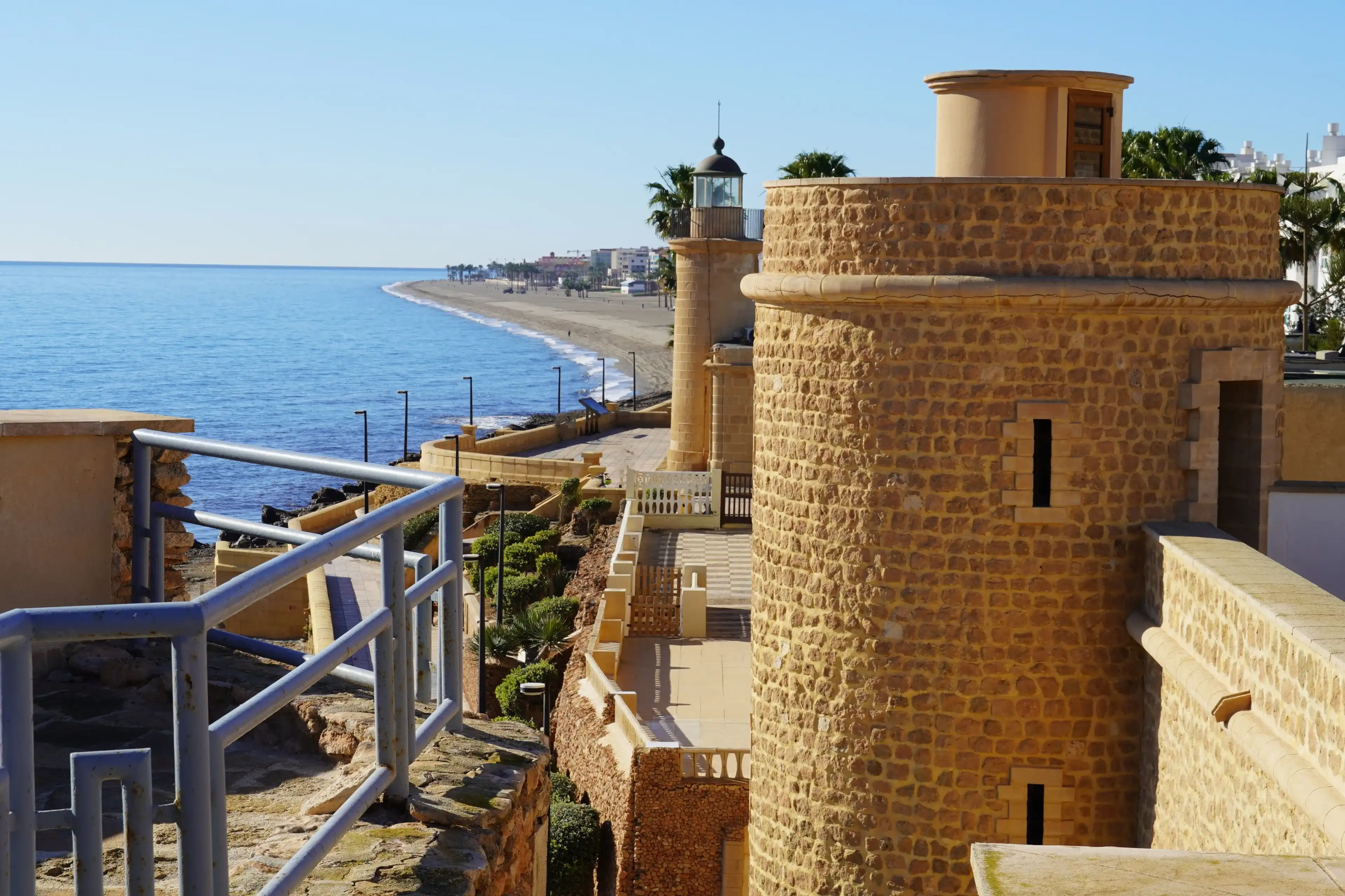 the saint anna castle from roquetas de mar in spain the saint anna castle from roquetas de mar in spain