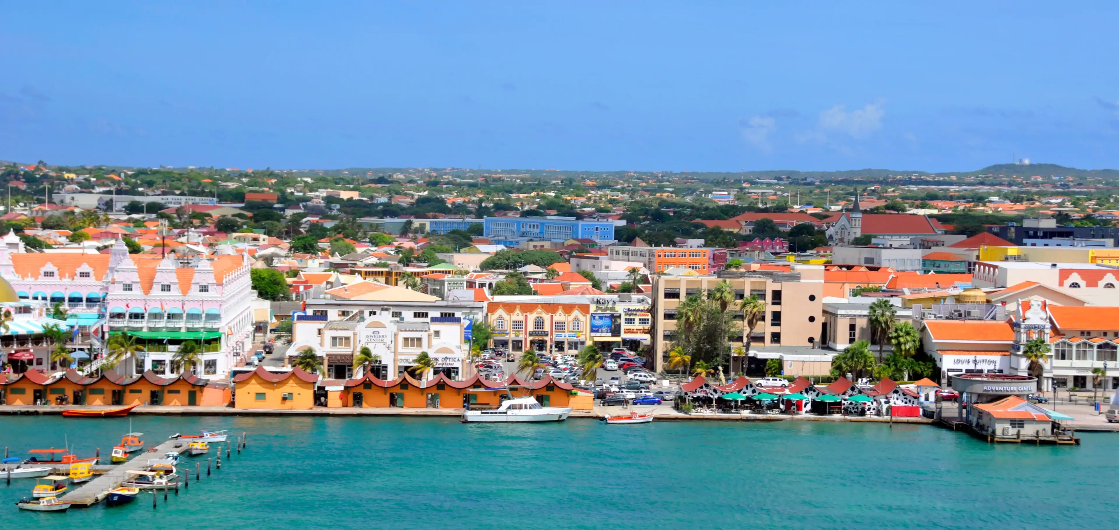 ORANJESTAD ARUBA 10 30 2012; The port of Oranjestad, the currently main commercial harbor of Aruba, is situated on the south-western end of the island. ORANJESTAD ARUBA 10 30 2012; The port of Oranjestad, the currently main commercial harbor of Aruba, is situated on the south-western end of the island.