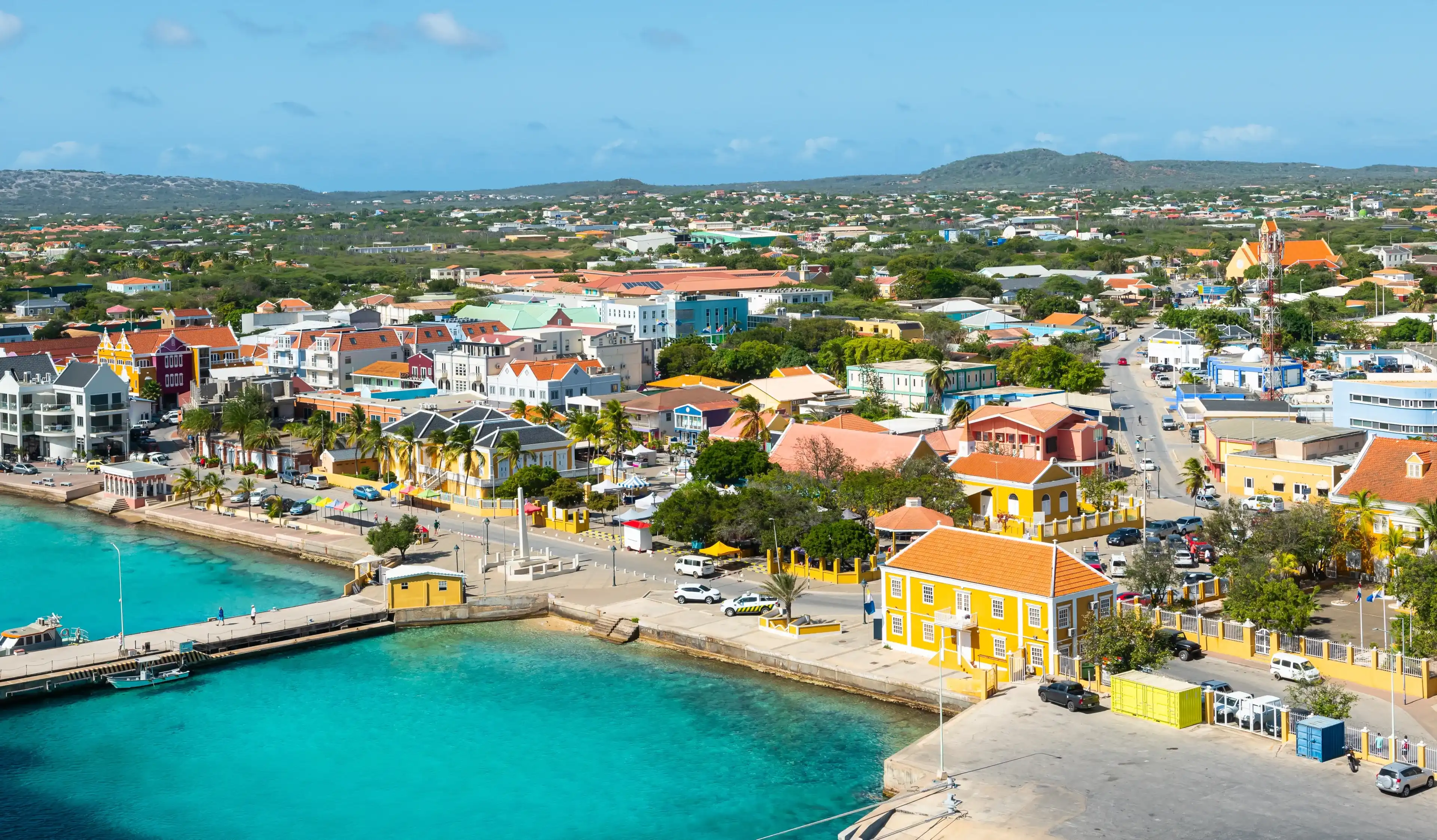 Kralendijk, capital city and harbor of Bonaire Island, Caribbean Netherlands. Kralendijk, capital city and harbor of Bonaire Island, Caribbean Netherlands.