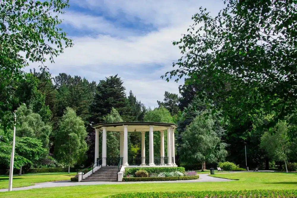 the Band Rotunda of queens park, a park in Invercargill, New Zealand, and was part of the original plan when Invercargill was founded in 1856. the Band Rotunda of queens park, a park in Invercargill, New Zealand, and was part of the original plan when Invercargill was founded in 1856.