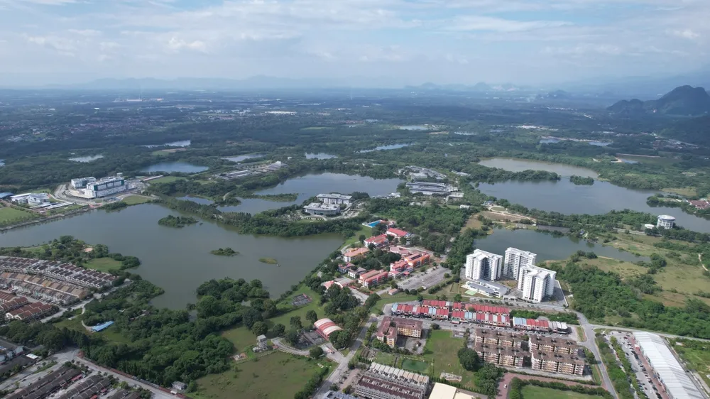 Aerial View of The Abandoned Tin Mines of Kampar, Perak Malaysia