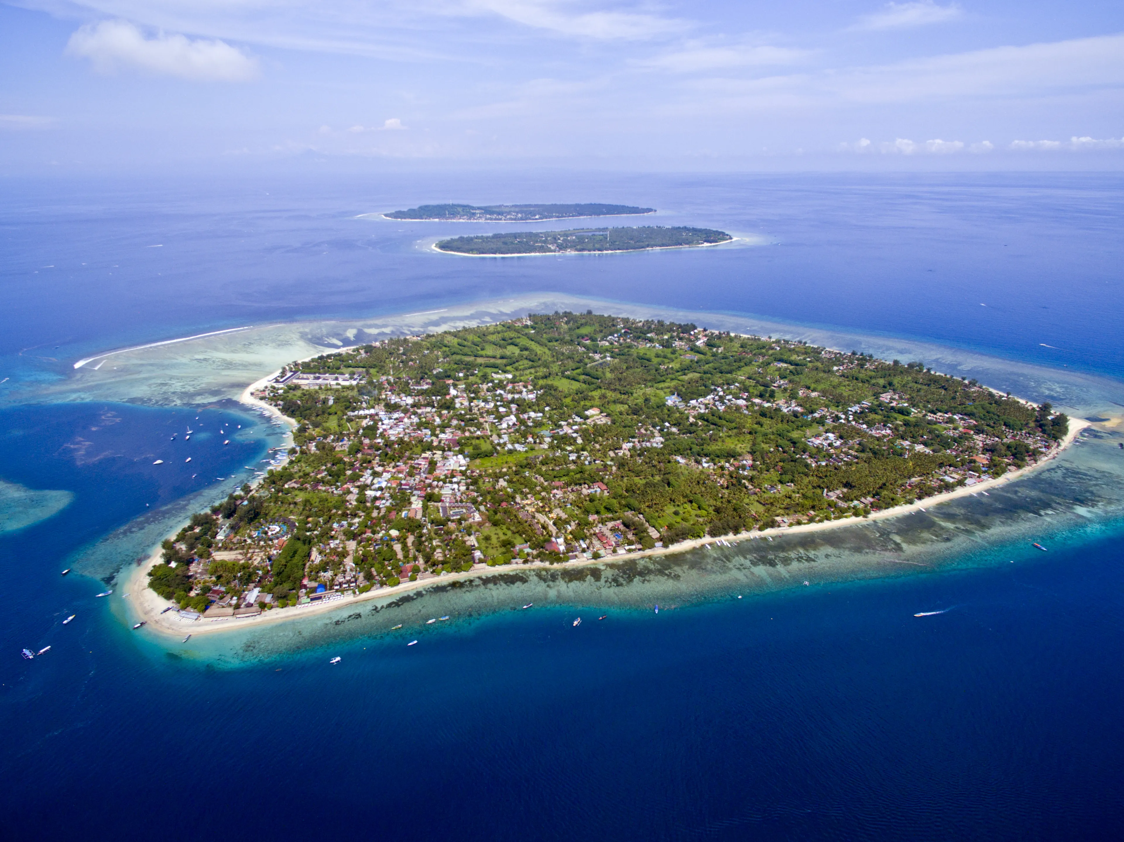 Gili Air, West Nusa Tenggara, Indonesia by from 500 meters up.