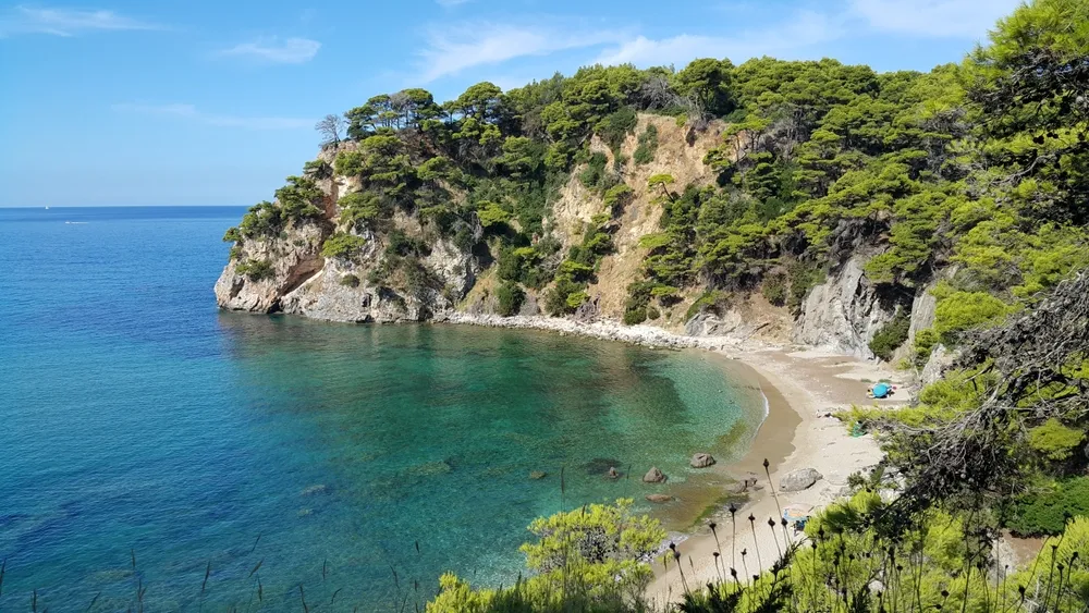 Beautiful Alonaki beach from up above, Preveza, Greece