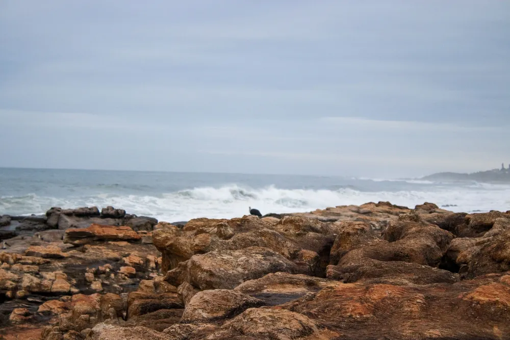 Seascape view of the south coast of Uvongu in Margate, South Africa