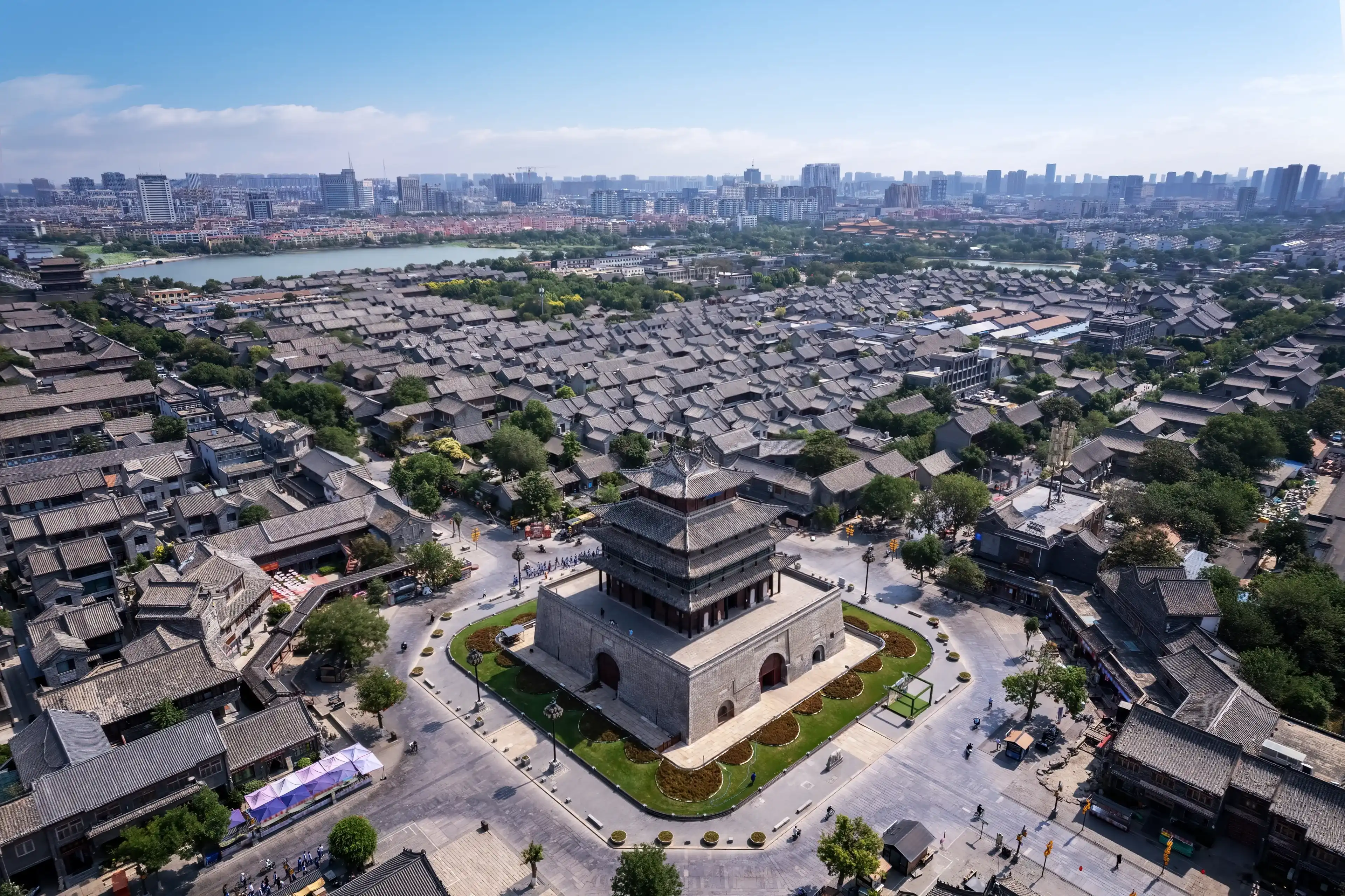 Panoramic View of Ancient Town in China Panoramic View of Ancient Town in China