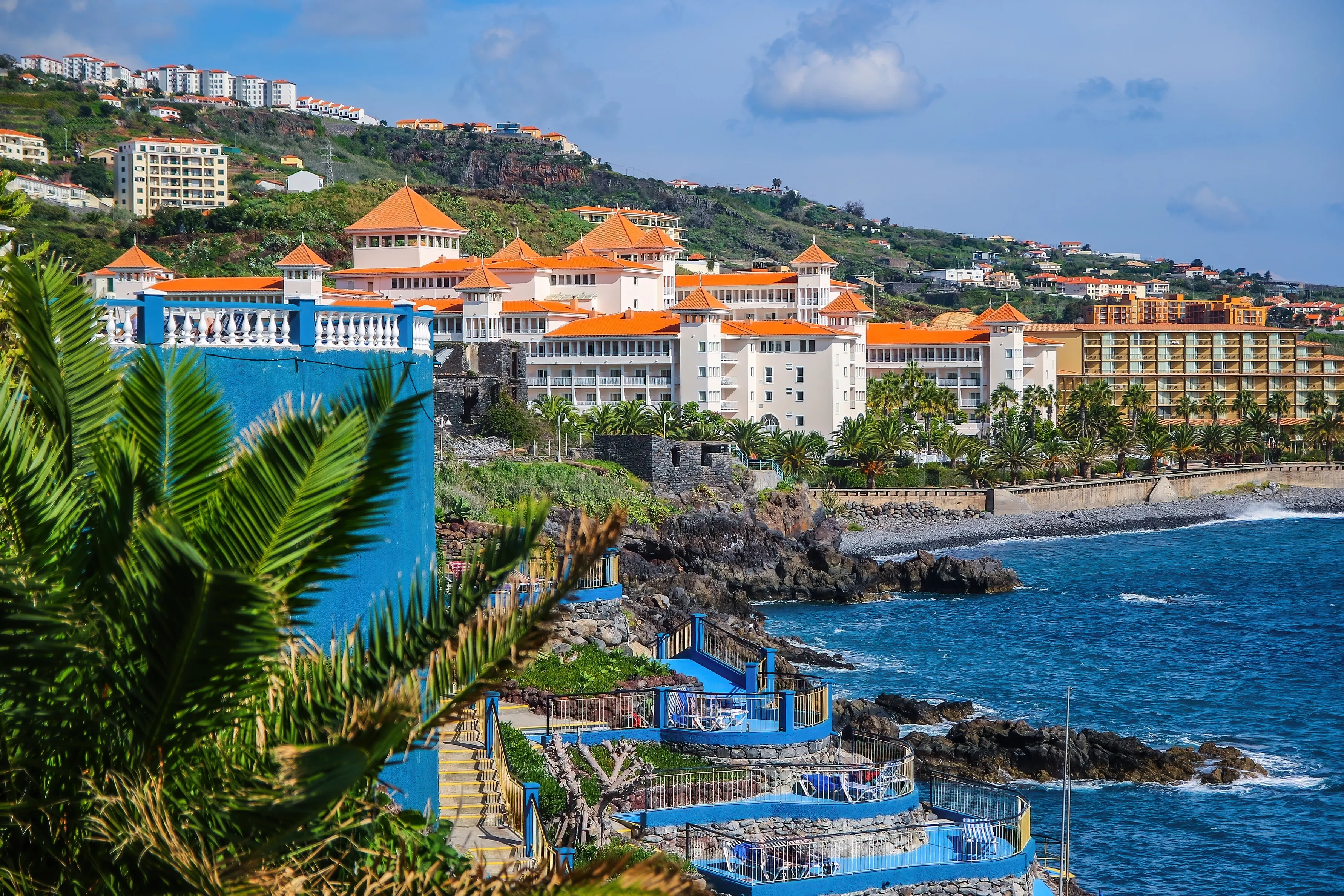 Hotel Riu Madeira in Caniço on the southern coast of Madeira island (Portugal) near Funchal - Seaside resort in the Atlantic Ocean